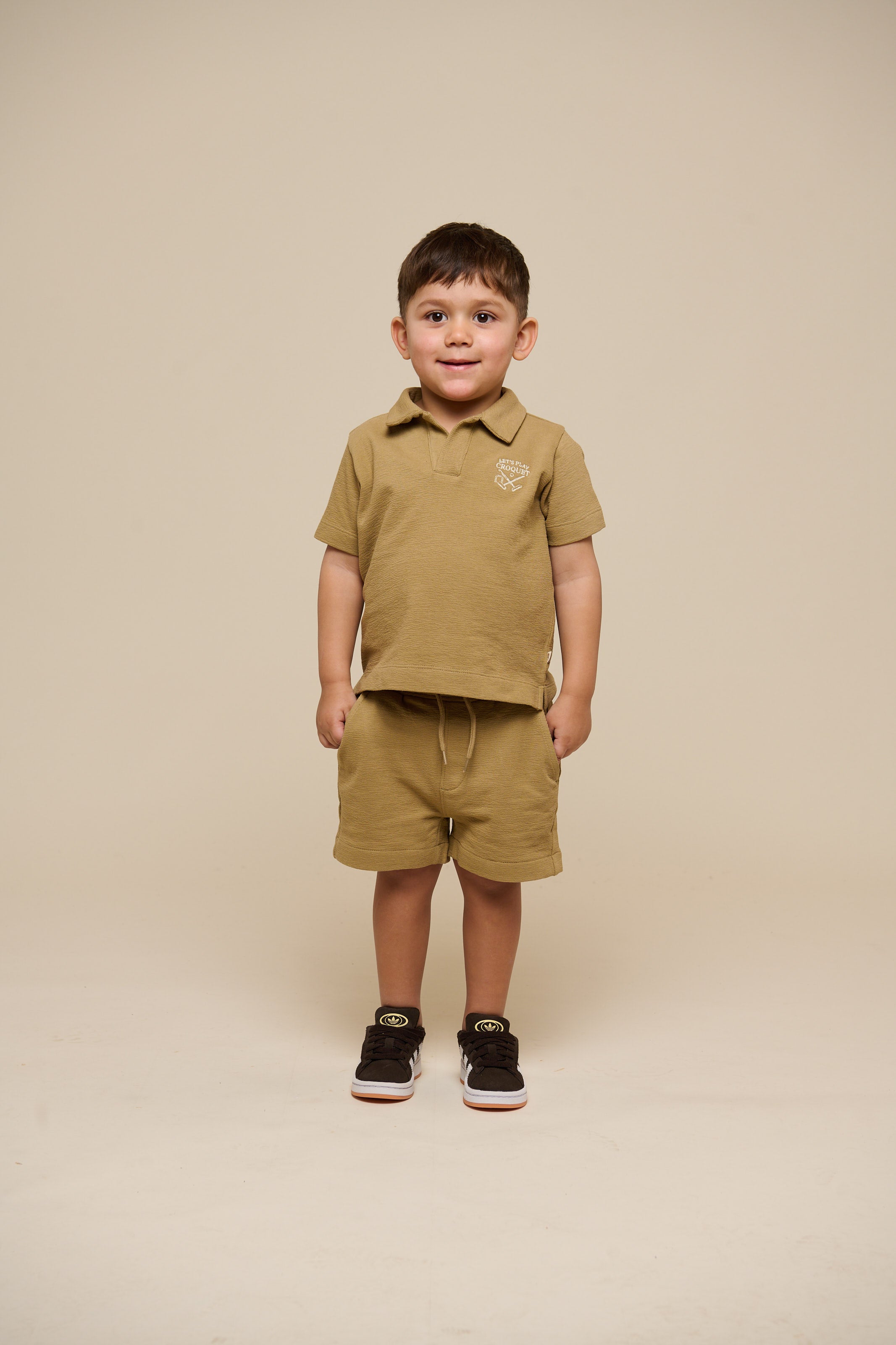 Strukturiertes Jersey-Poloshirt - Kids - Khaki | 101217 Sonny