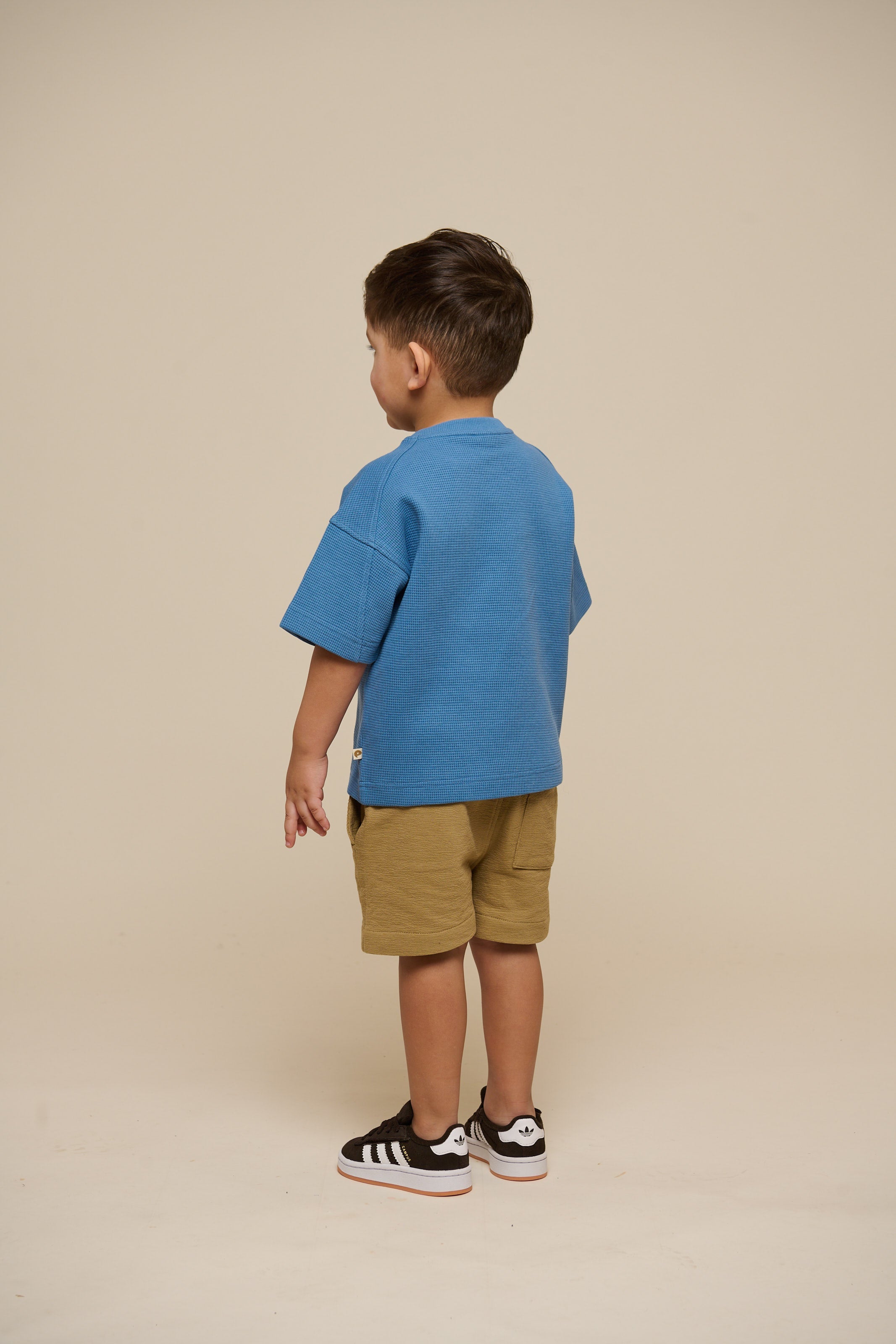Waffel T-Shirt - Kids - Dusty Blue | 101150 Evan