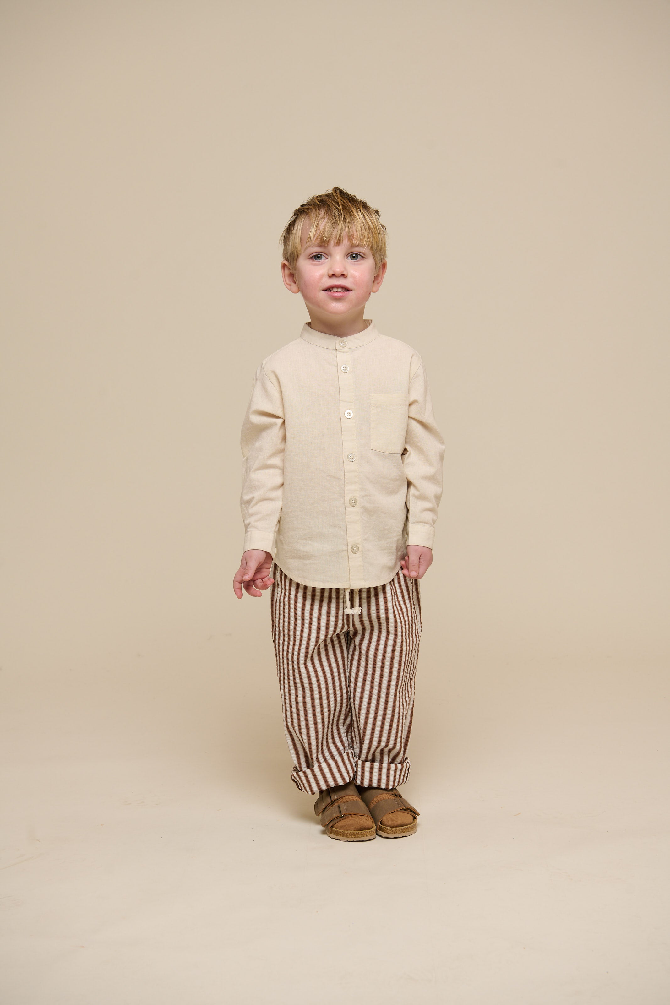 Gestreifte Seersucker Hose - Kids - Brown | 101189 Frank