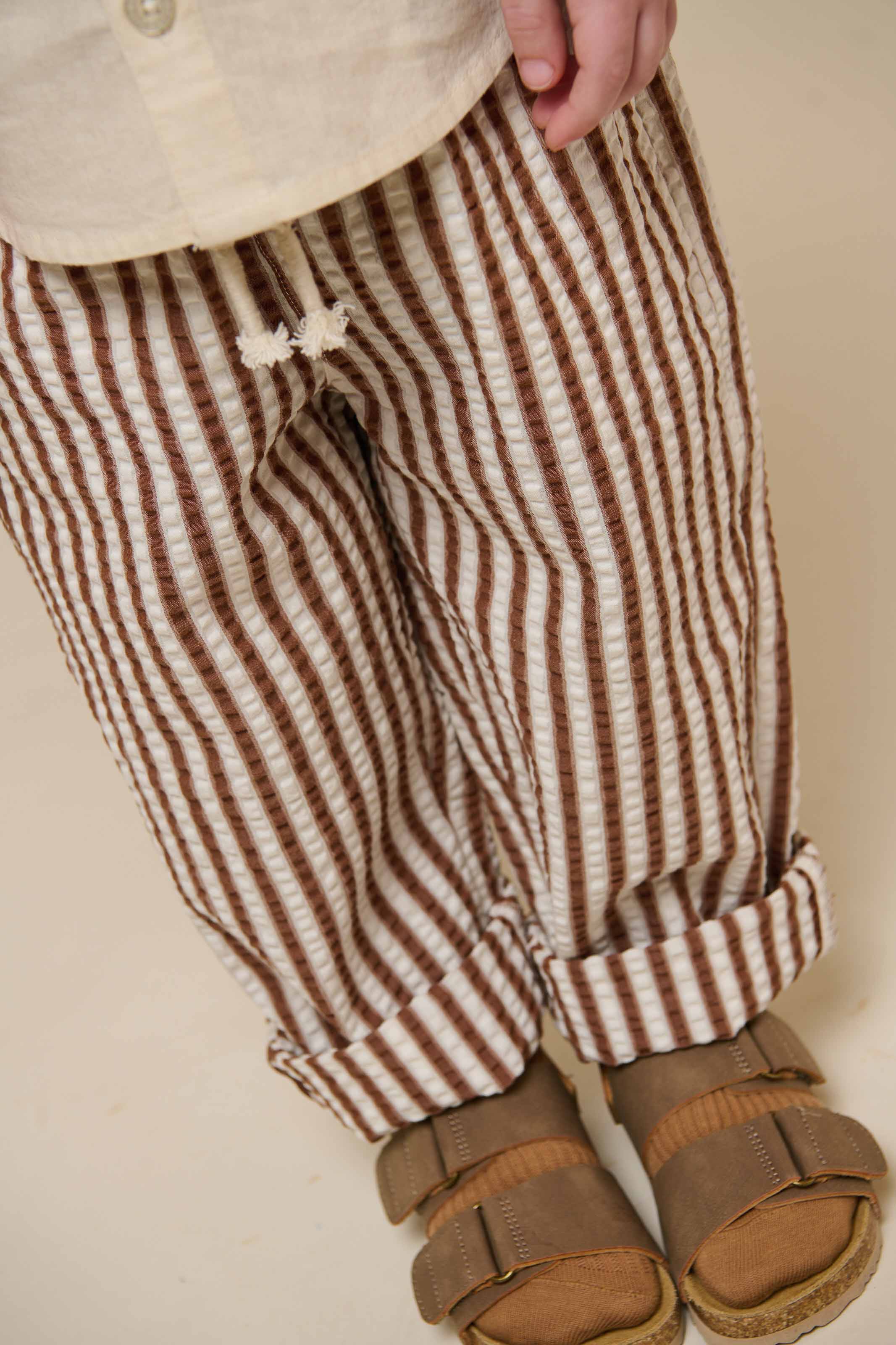Gestreifte Seersucker Hose - Kids - Brown | 101189 Frank