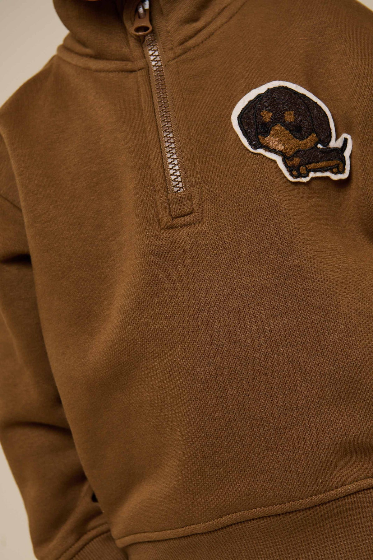 Half Zip Sweatshirt - Kids - Coffee | 100808 Tristan