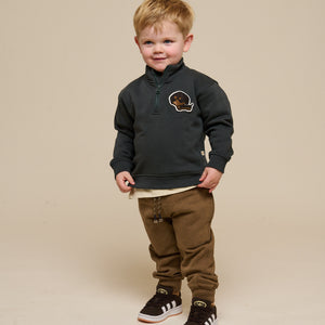 Sweatshirt mit halbem Reißverschluss - Kids - Forest Green | 100810 Tristan