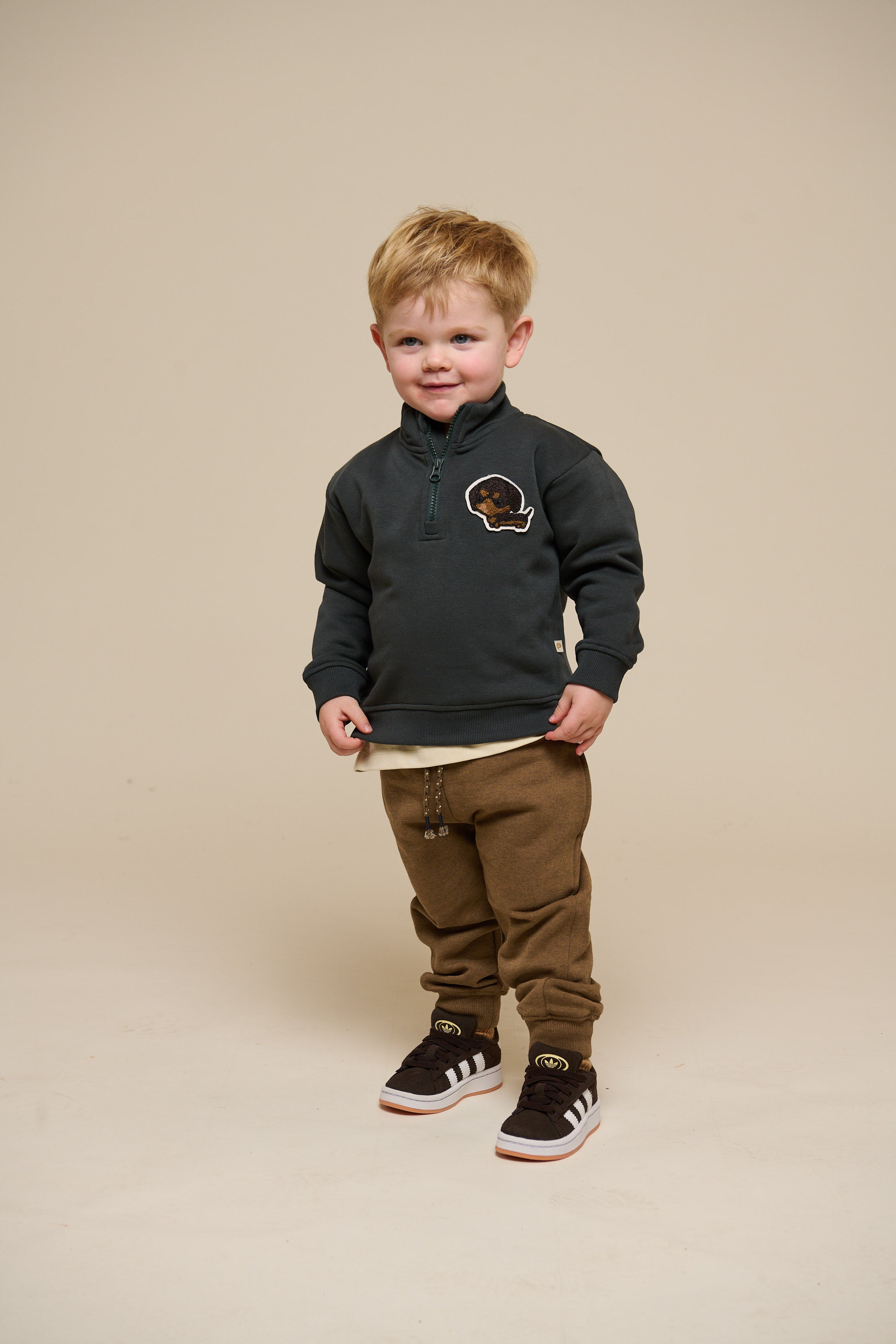 Sweatshirt mit halbem Reißverschluss - Kids - Forest Green | 100810 Tristan