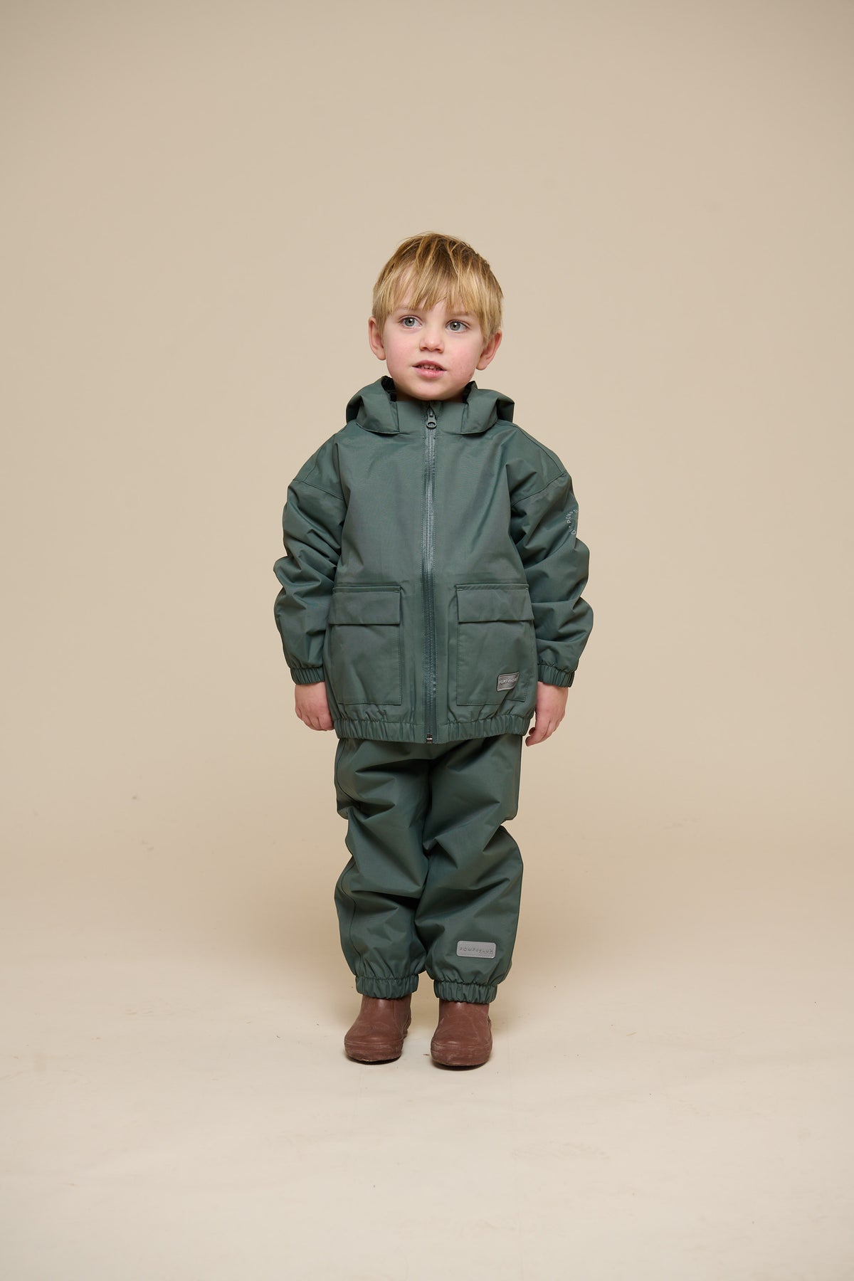 Shell Jacke mit Path-Tasche - Kids - Dusty Dark Green | 100501 Luke