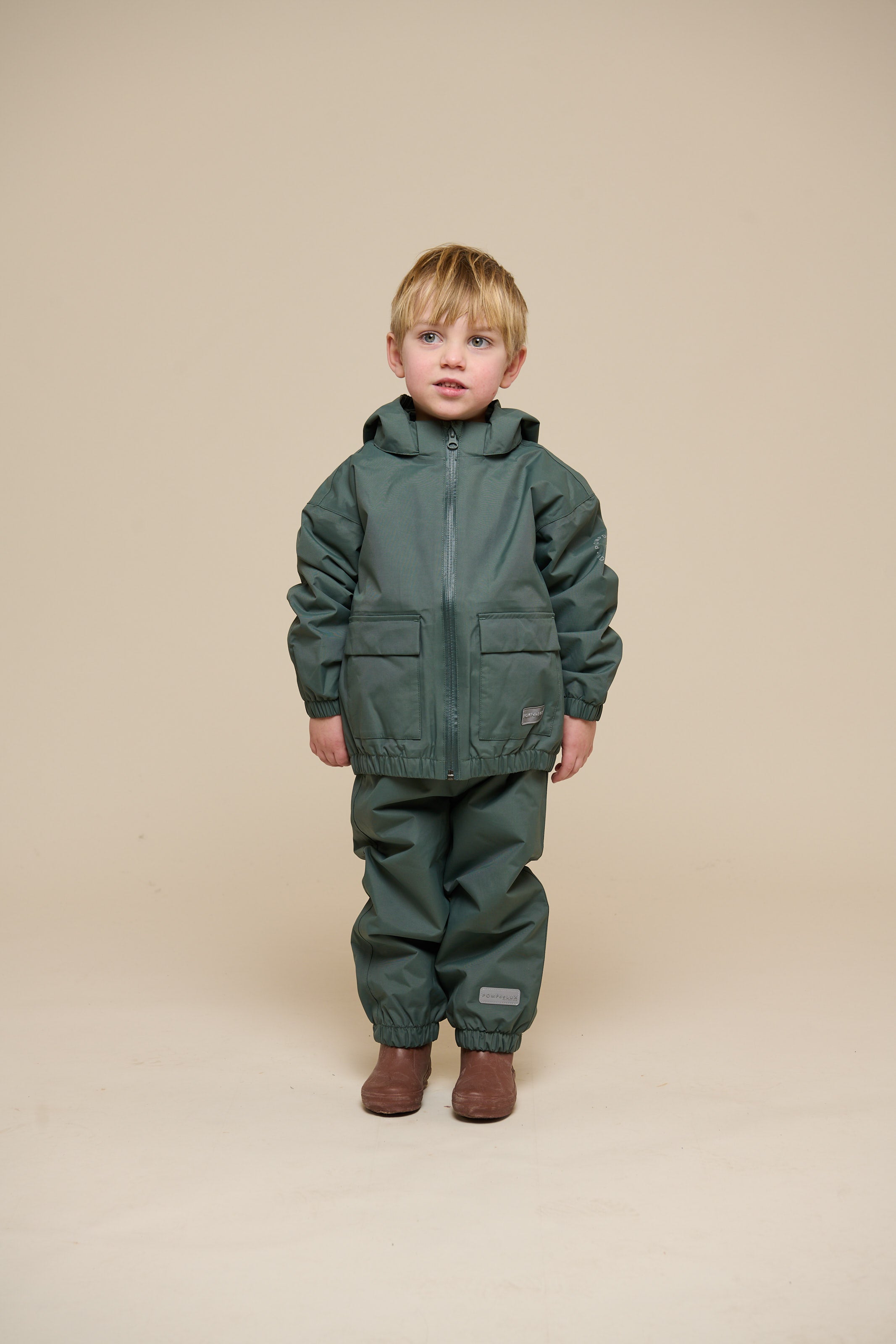 Shell Jacke mit Path-Tasche - Kids - Dusty Dark Green | 100501 Luke