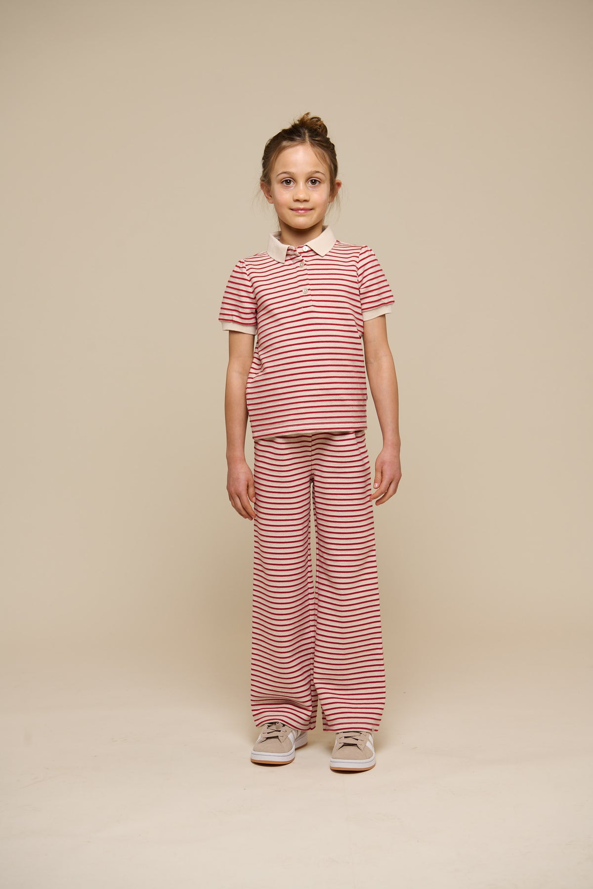 Gestreiftes Jersey-Poloshirt - Tween - Cherry Red | 101003 Emmie