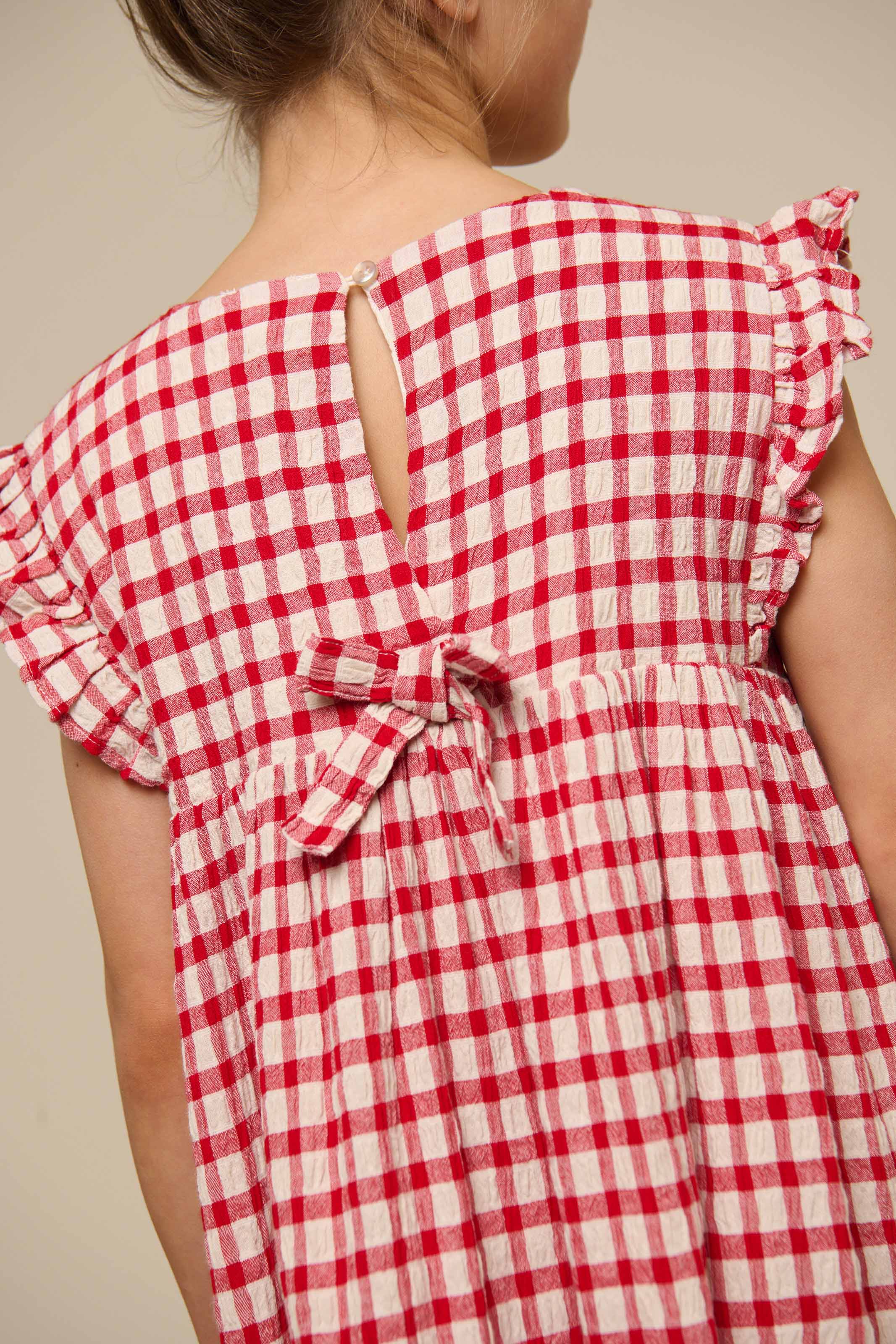 Kariertes Baumwollkleid - Tween - Cherry Red | 100905 Bonnie