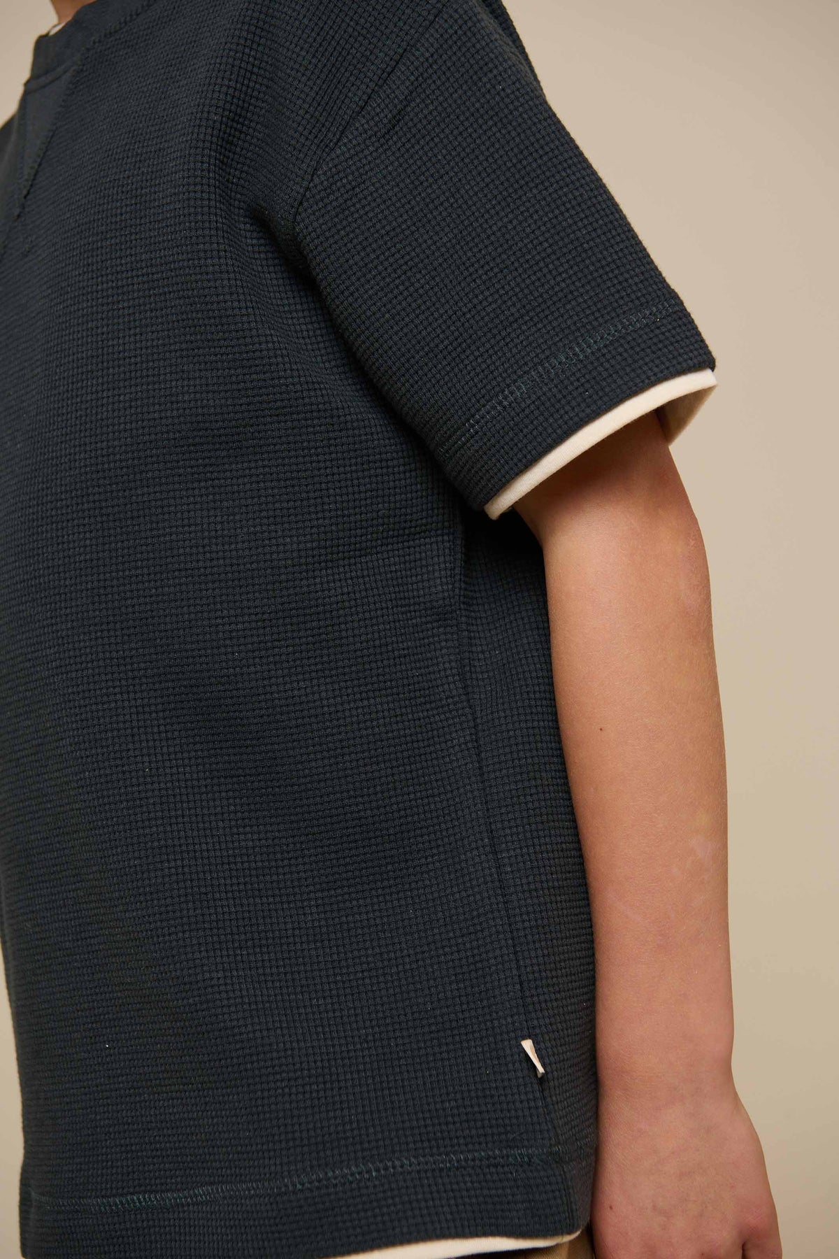 Textured Short Sleeve T-Shirt - Tween - Forest Green | 100714 Malthe