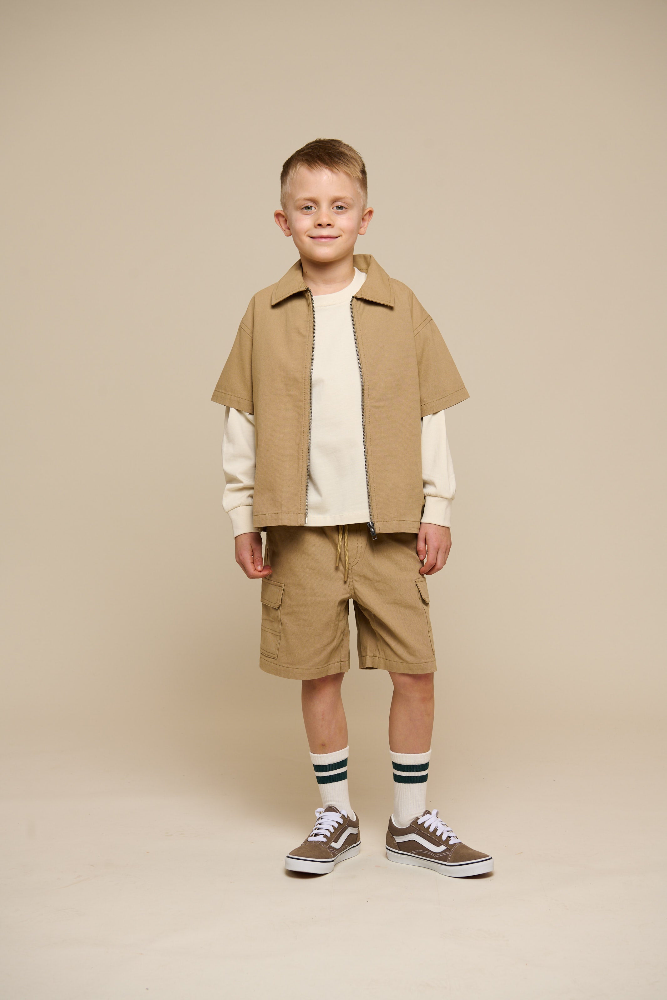 Canvas-Hemdjacke mit Reißverschluss - Tween - Khaki | 101125 Isack