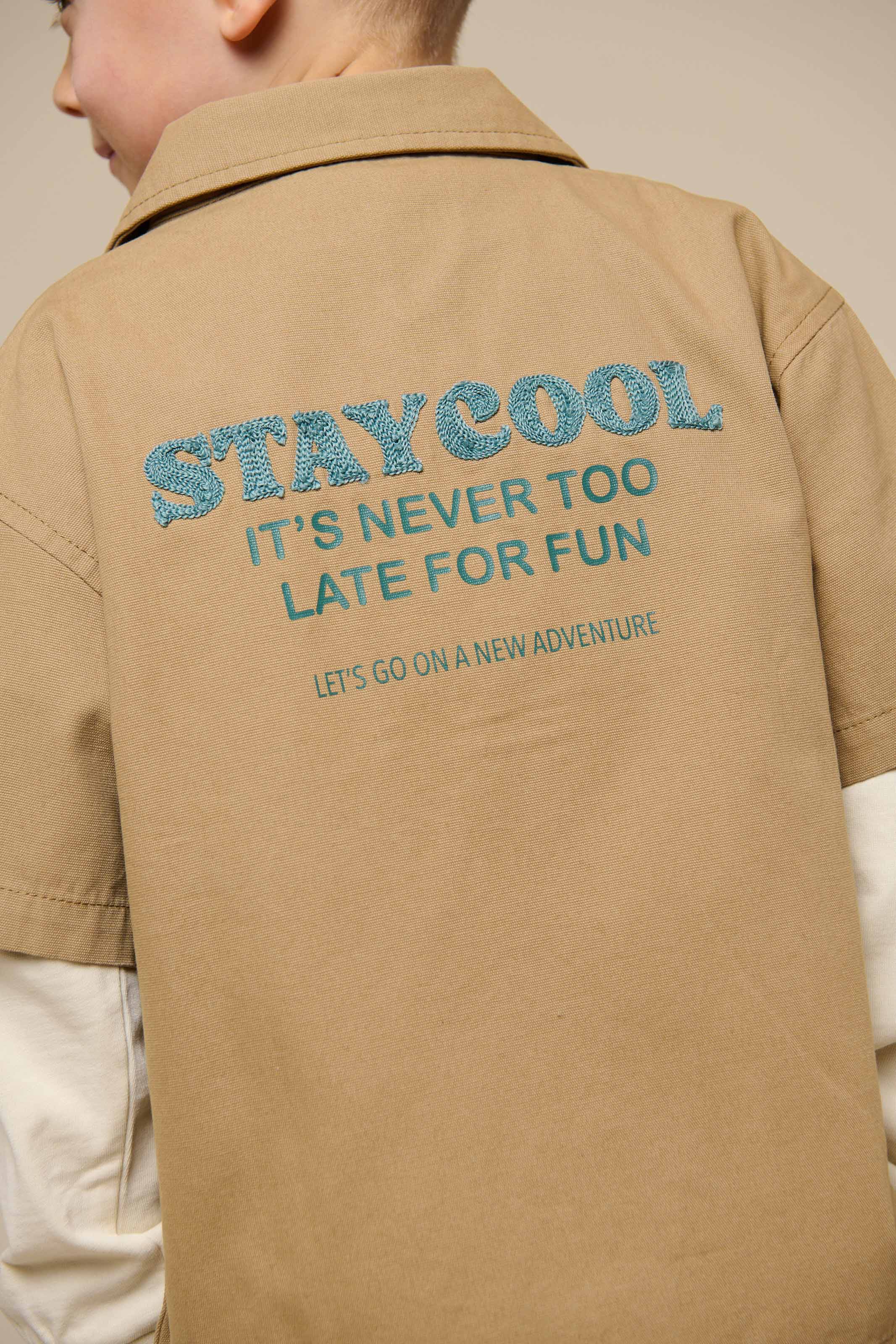 Canvas-Hemdjacke mit Reißverschluss - Tween - Khaki | 101125 Isack