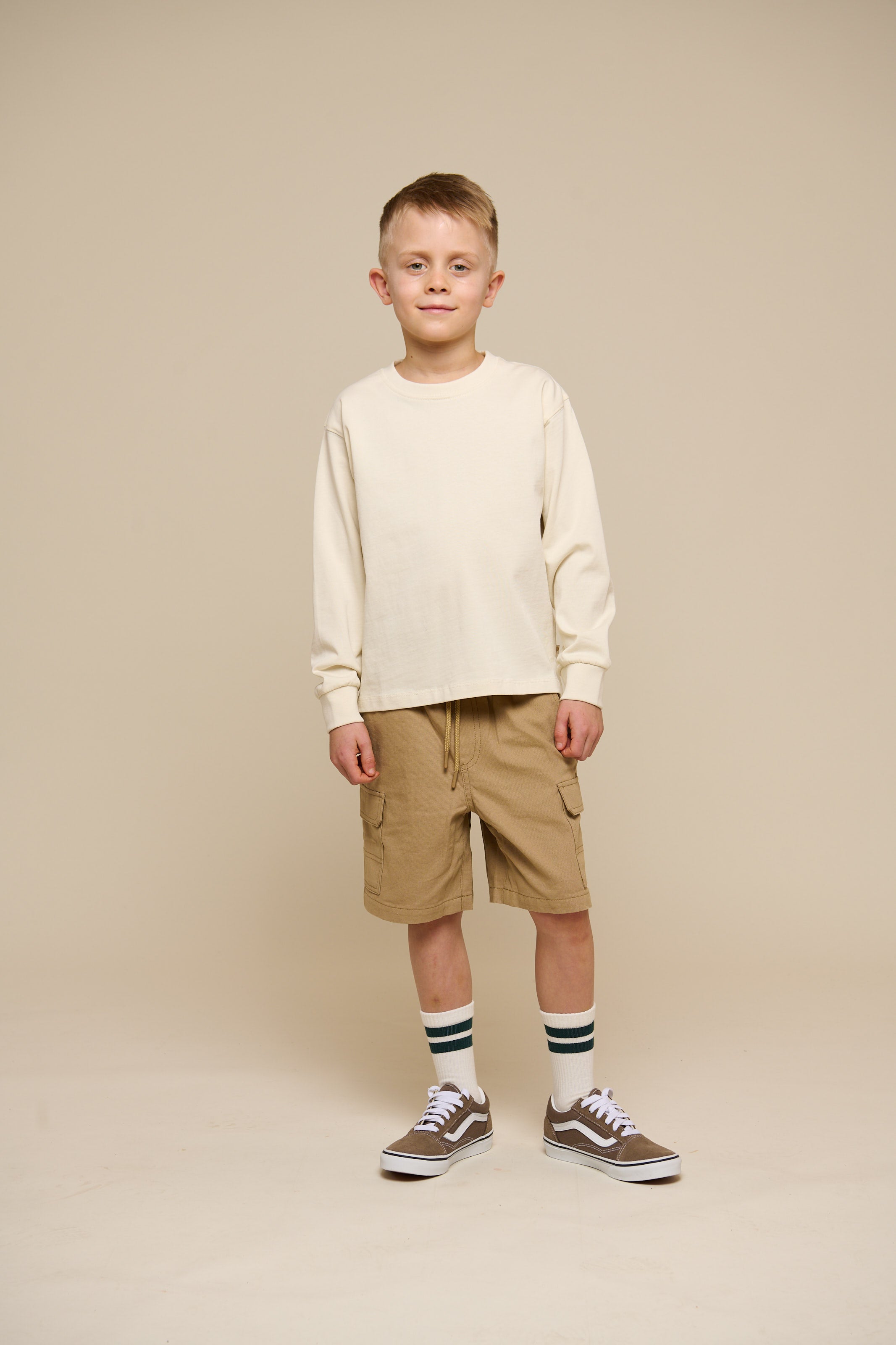 Übergroßes Heavyweight Langarm-T-Shirt - Tween - Off White | 100853 August
