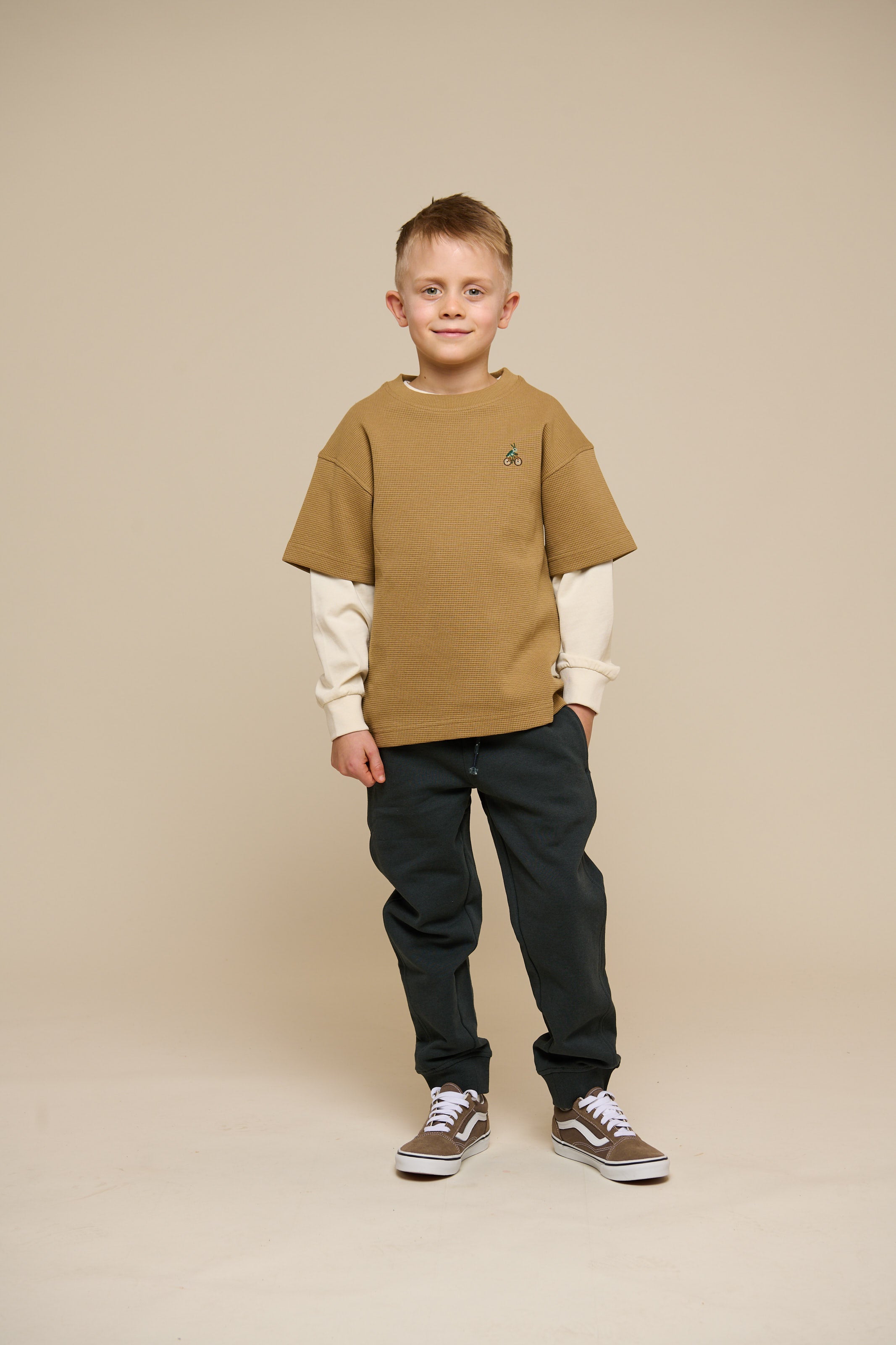 Waffel T-Shirt - Tween - Khaki | 101149 Evan
