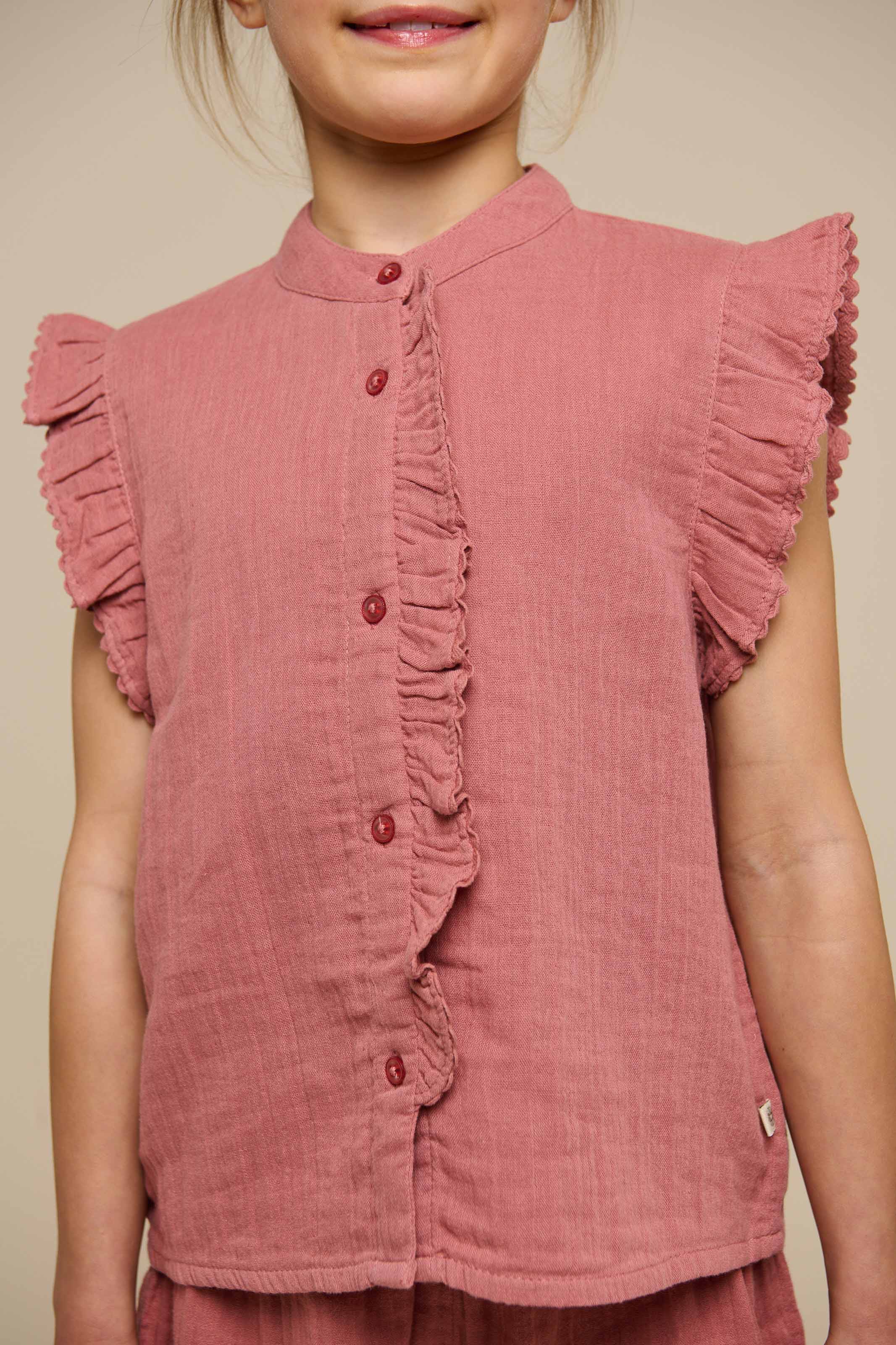 Ärmelloses Top aus Gaze - Tween - Old Rose | 100933 Jasmine