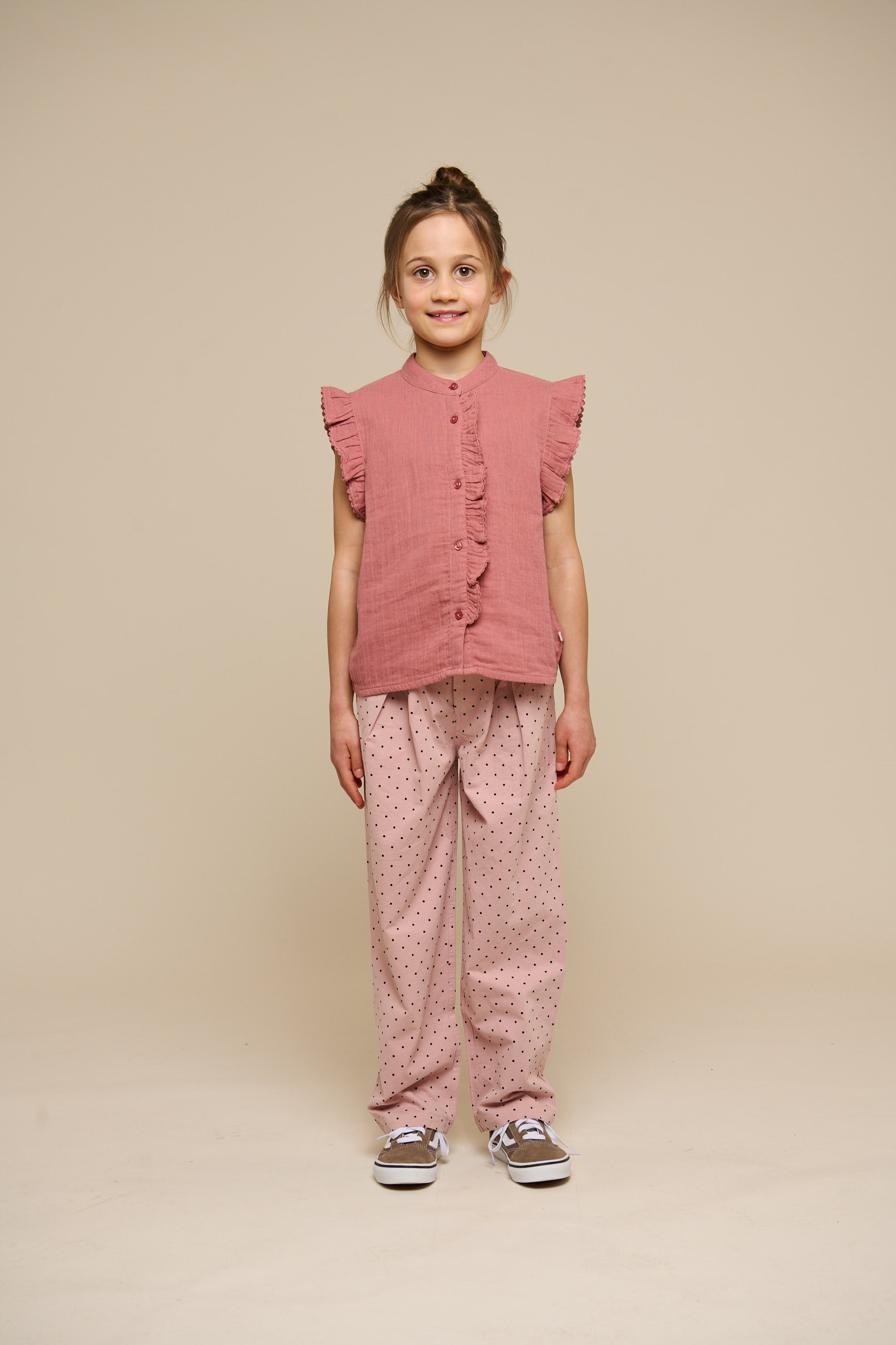 Ärmelloses Top aus Gaze - Tween - Old Rose | 100933 Jasmine