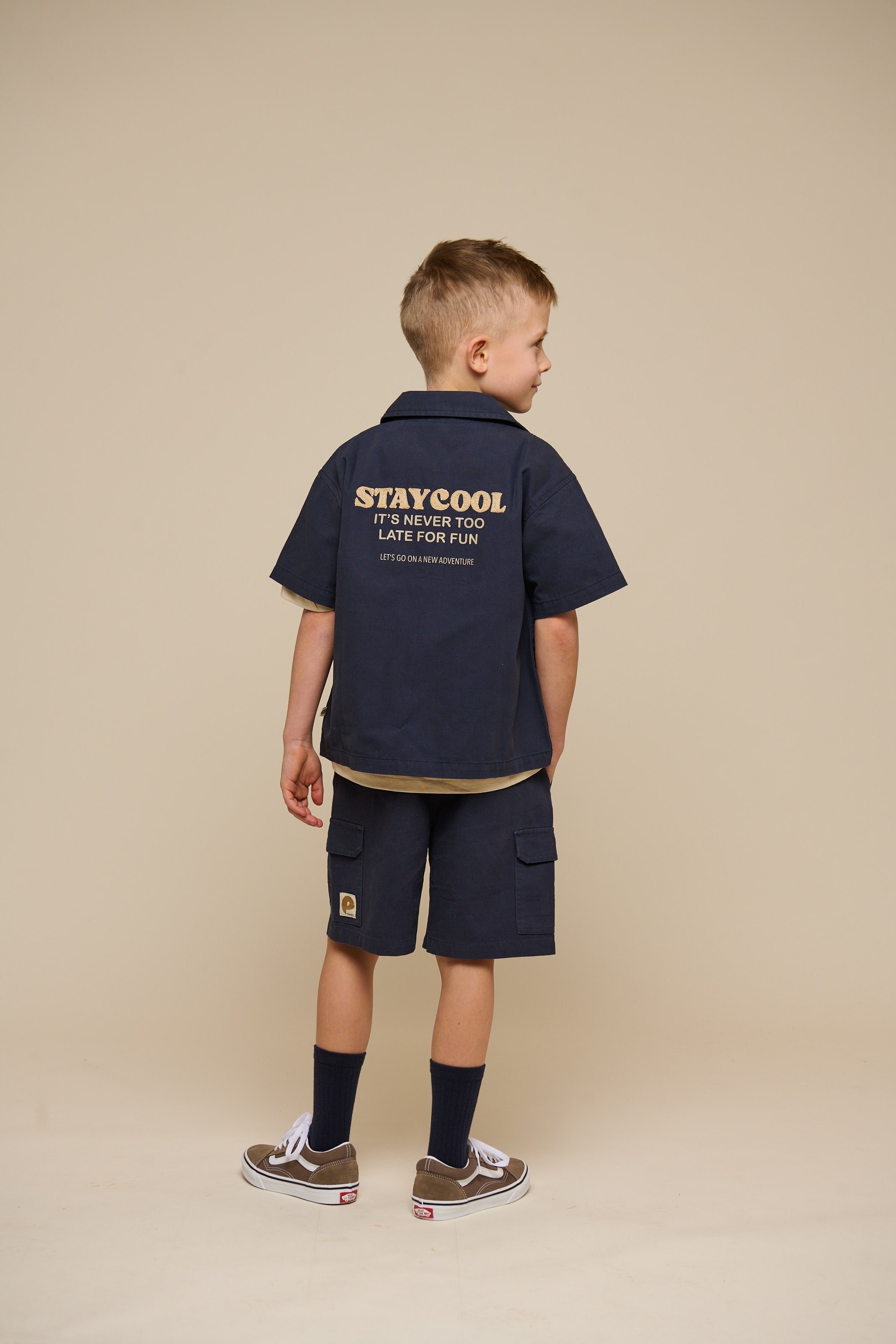 Canvas-Hemdjacke mit Reißverschluss - Kids - Navy | 101126 Isack
