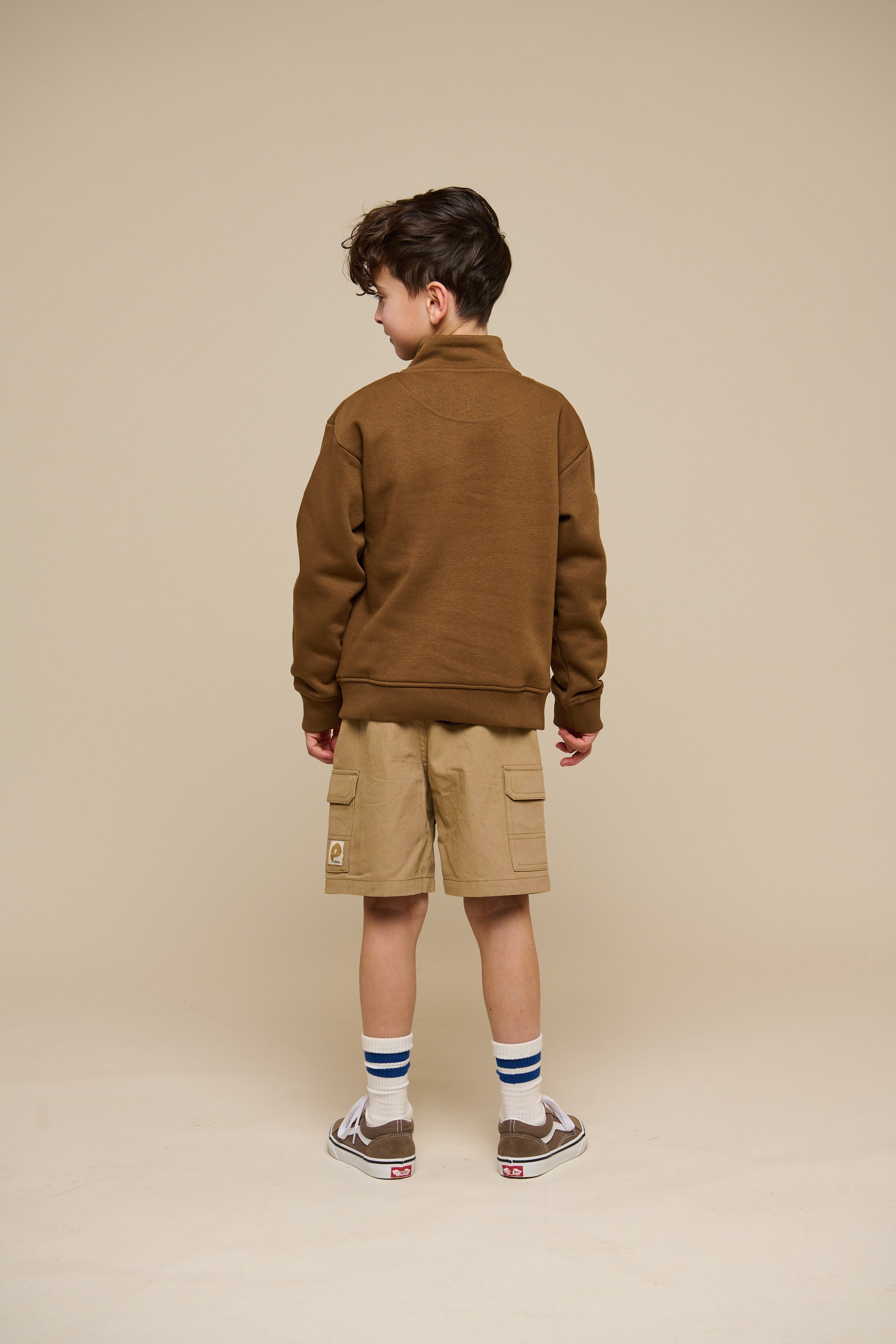 Sweatshirt mit halbem Reißverschluss - Tween - Coffee | 100809 Tristan