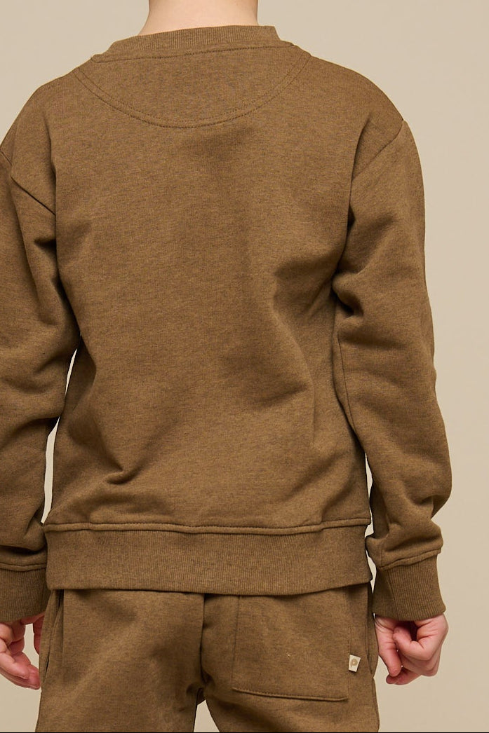 Sweatshirt mit Rundhalsausschnitt - Tween - Coffe Melange | 100891 Justin