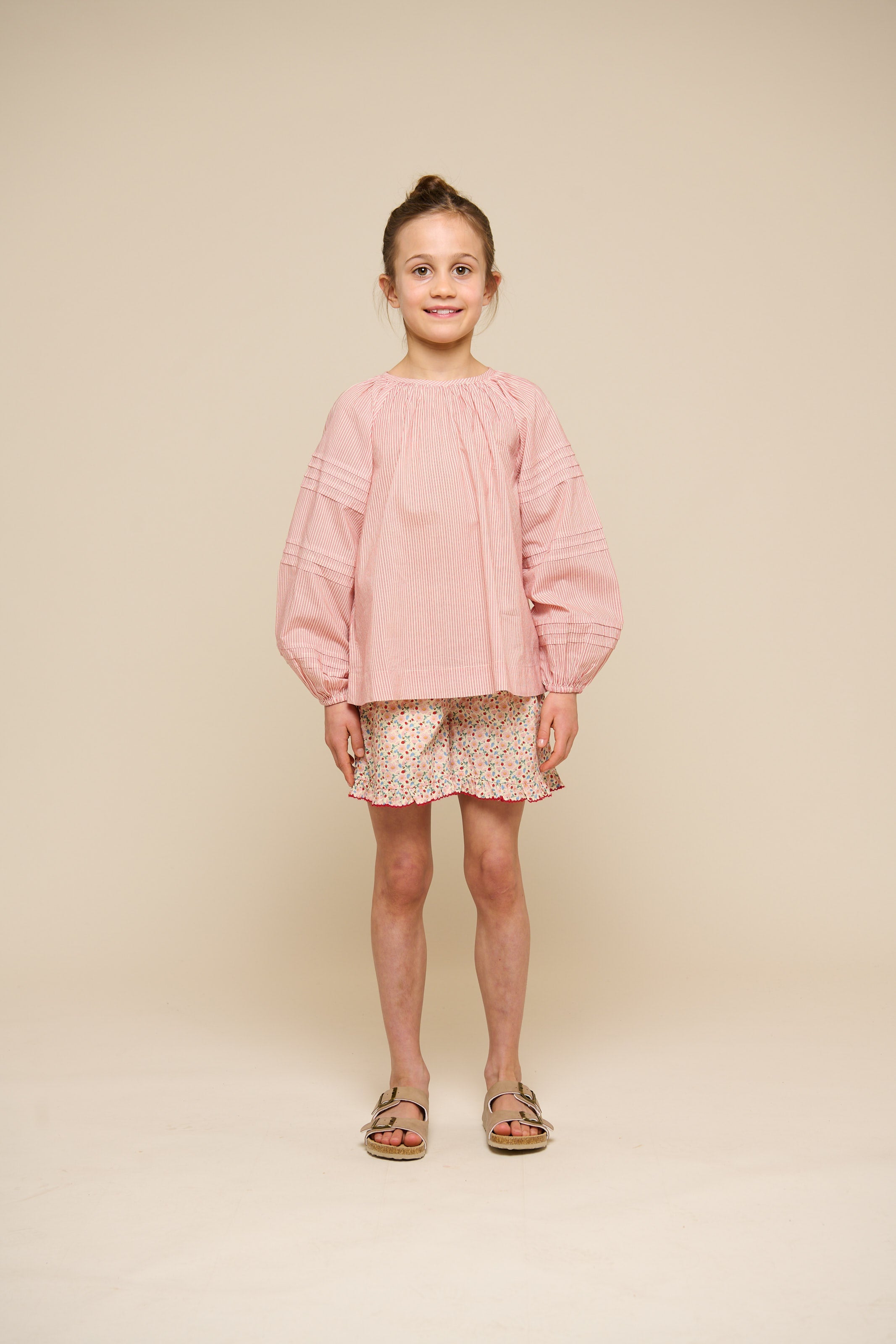 Langärmelige Gestreifte Bluse - Tween - Offwhite/Cherry Red | 100991 Willa