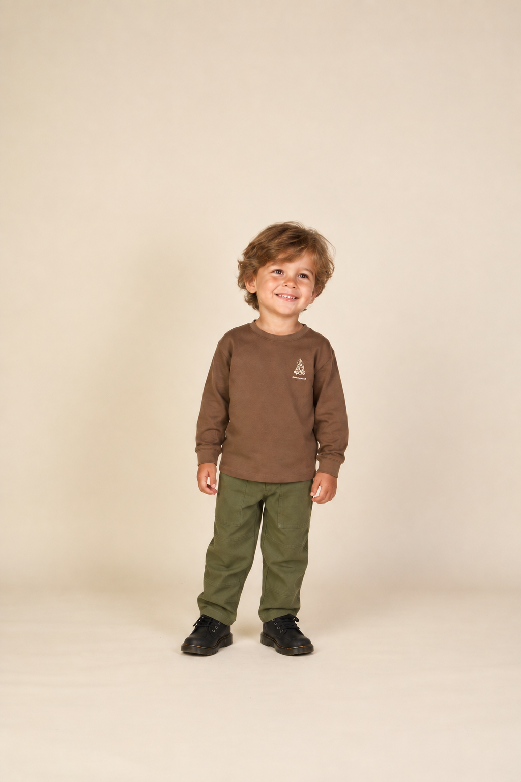 Canvas-Hose mit aufgesetzten Taschen Kids - Moss Green | 101535 Greyson