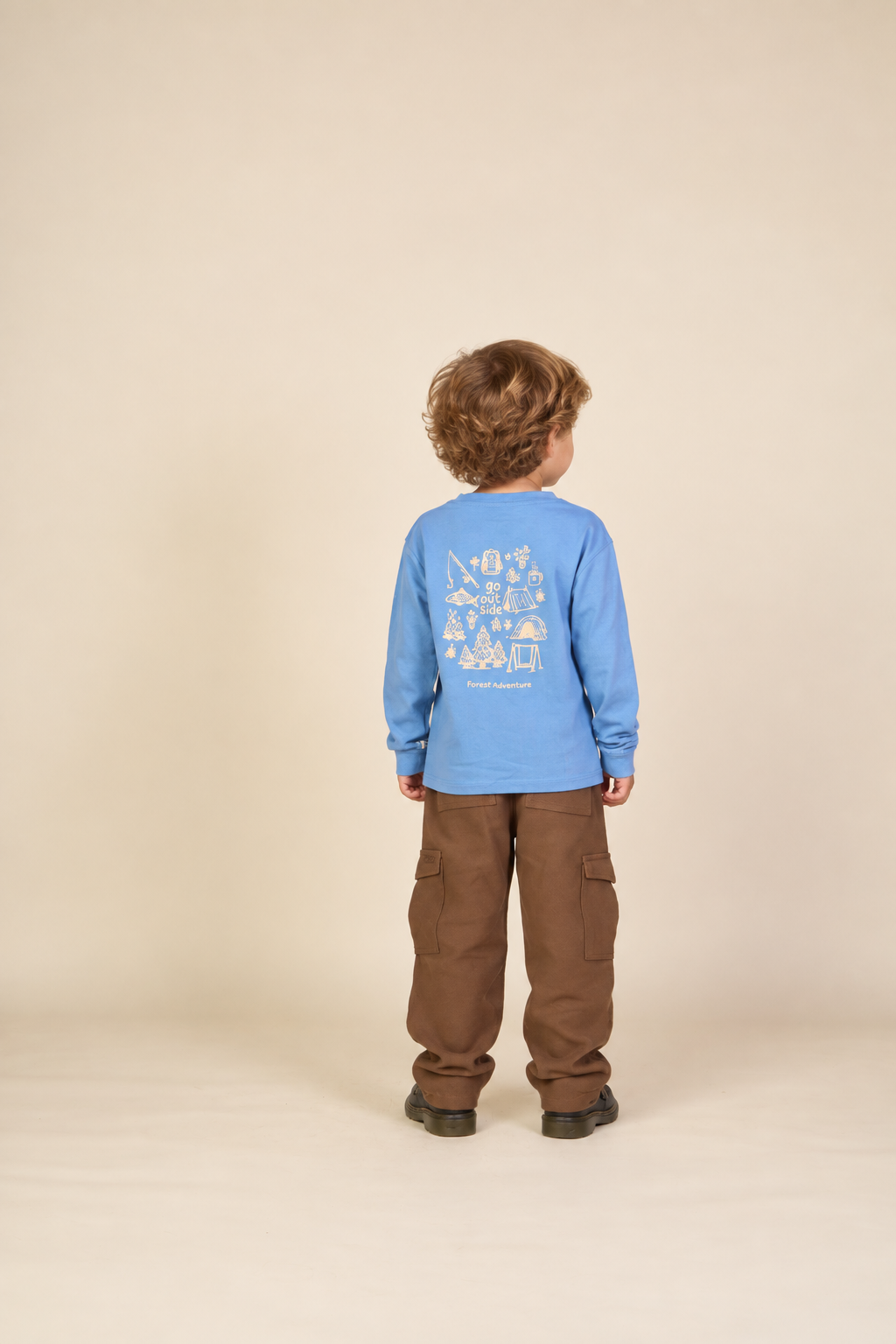 Langarmshirt mit Rückenprint Kids - Dusty Blue | 101707 Weston