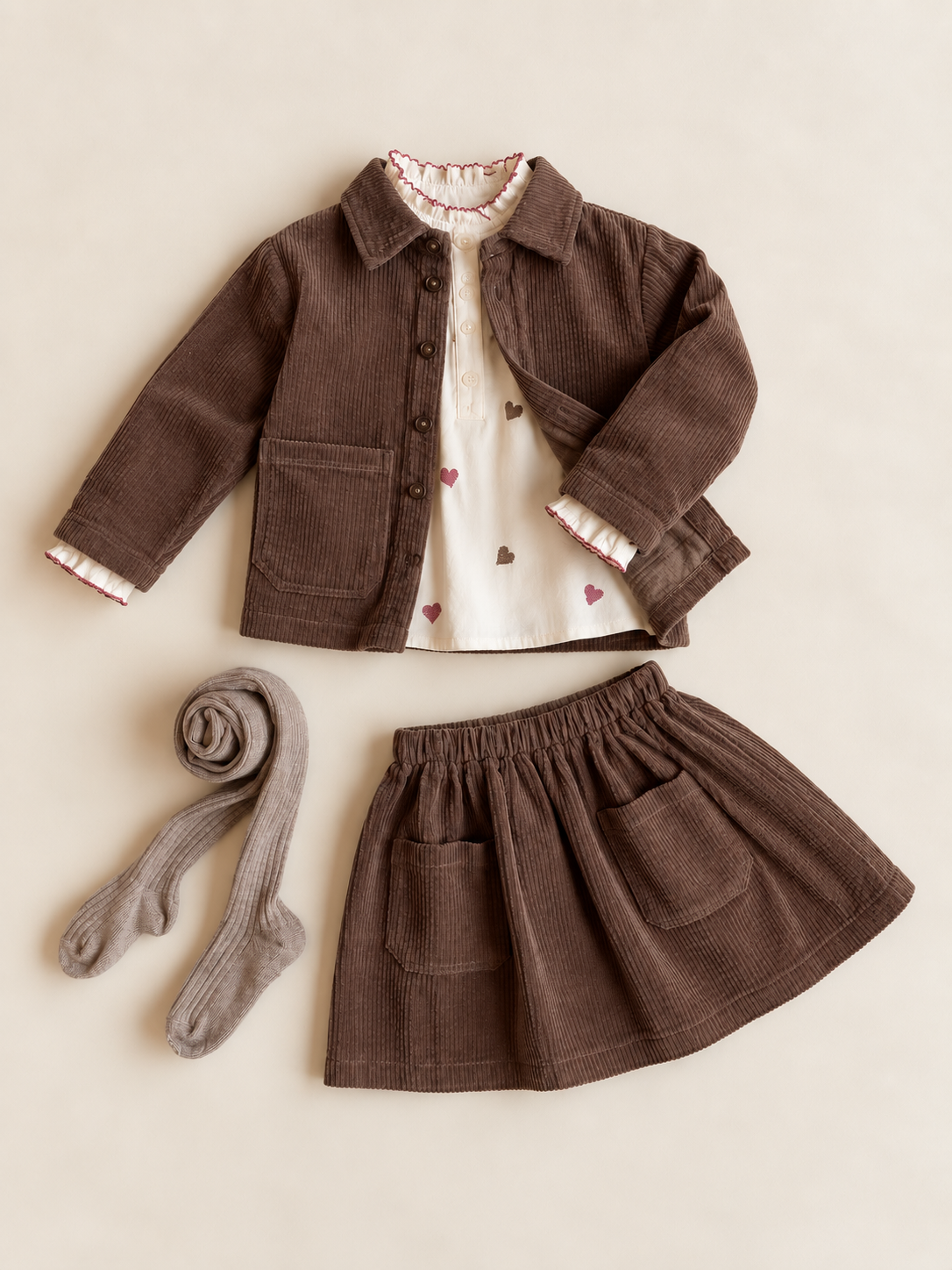Cord-Overshirt mit großen Taschen Kids - Brown | 101681 Greta