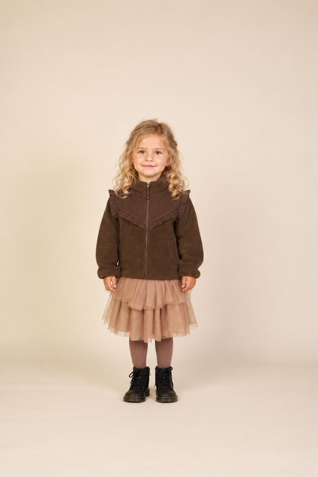Teddyjacke mit gesteppter Passe Kids - Dark Brown | 101683 Hailey
