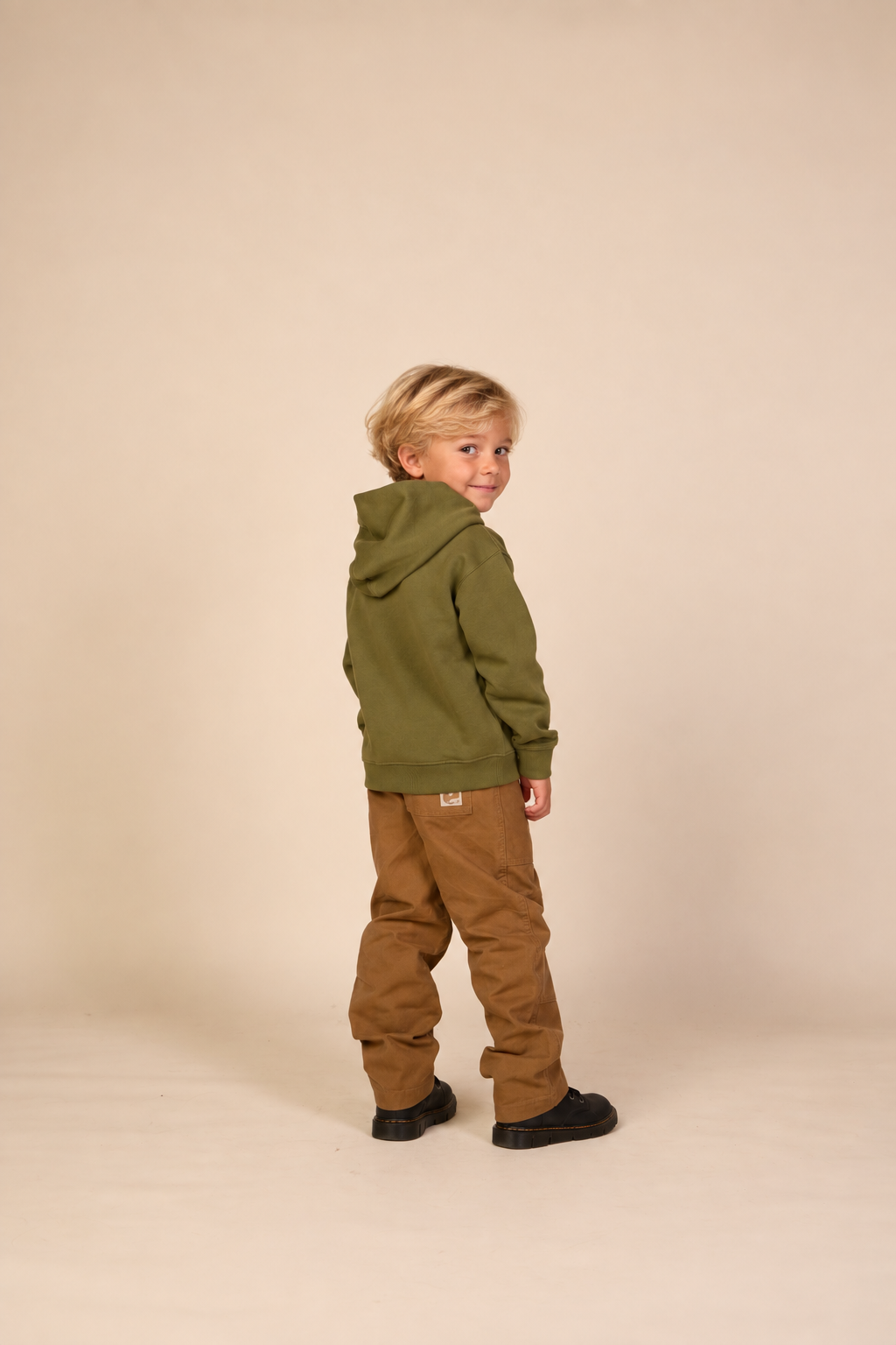 Hoodie mit Smiley-Stickerei Kids - Moss Green | 101581 Andrew