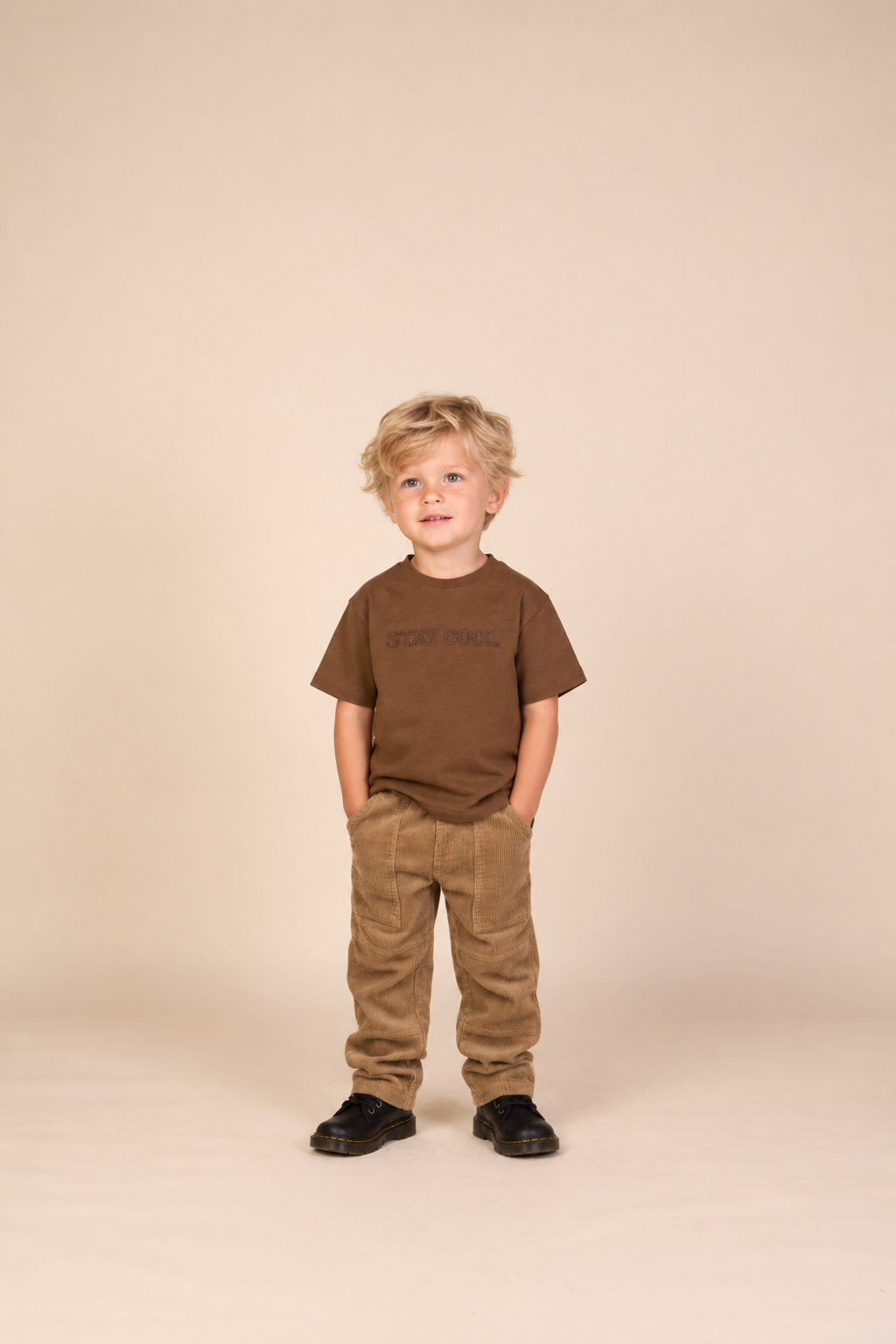 Slub-Jersey Stickerei T-Shirt - Kids - Dark Brown | 101157 Villum