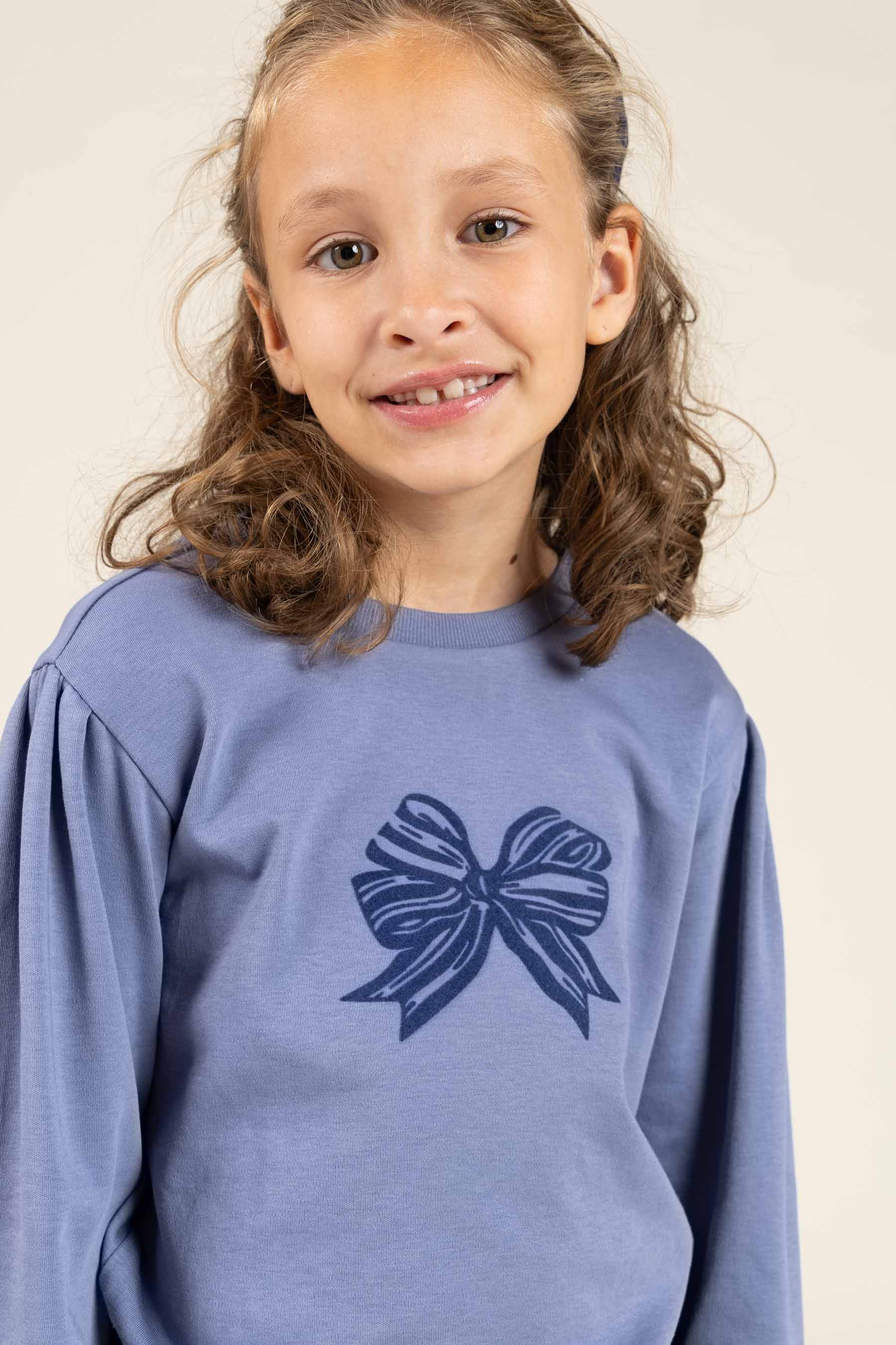 Langärmliges T-Shirt mit Frontprint - Tween - Blue | 100851 Kendell