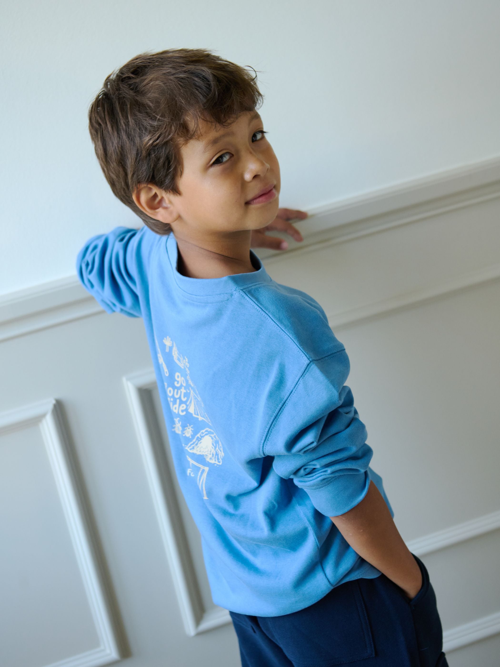 Langarmshirt mit Rückenprint Tween - Dusty Blue | 101708 Weston