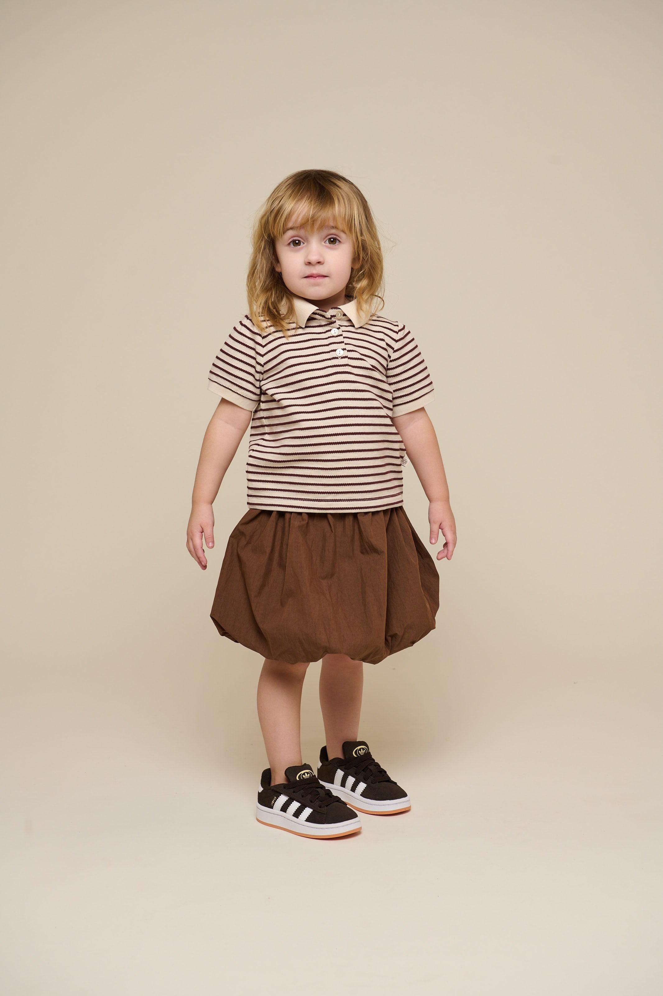Gestreiftes Jersey-Poloshirt - Kids - Brown | 101004 Emmie