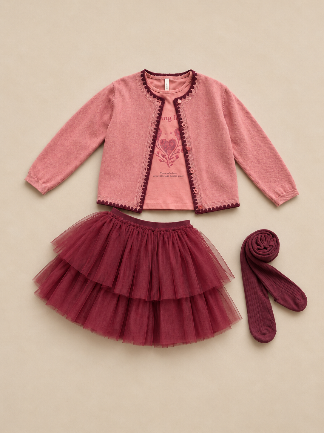 Langarmshirt mit Glitzerprint Kids - Dusty Rose | 101713 Piper