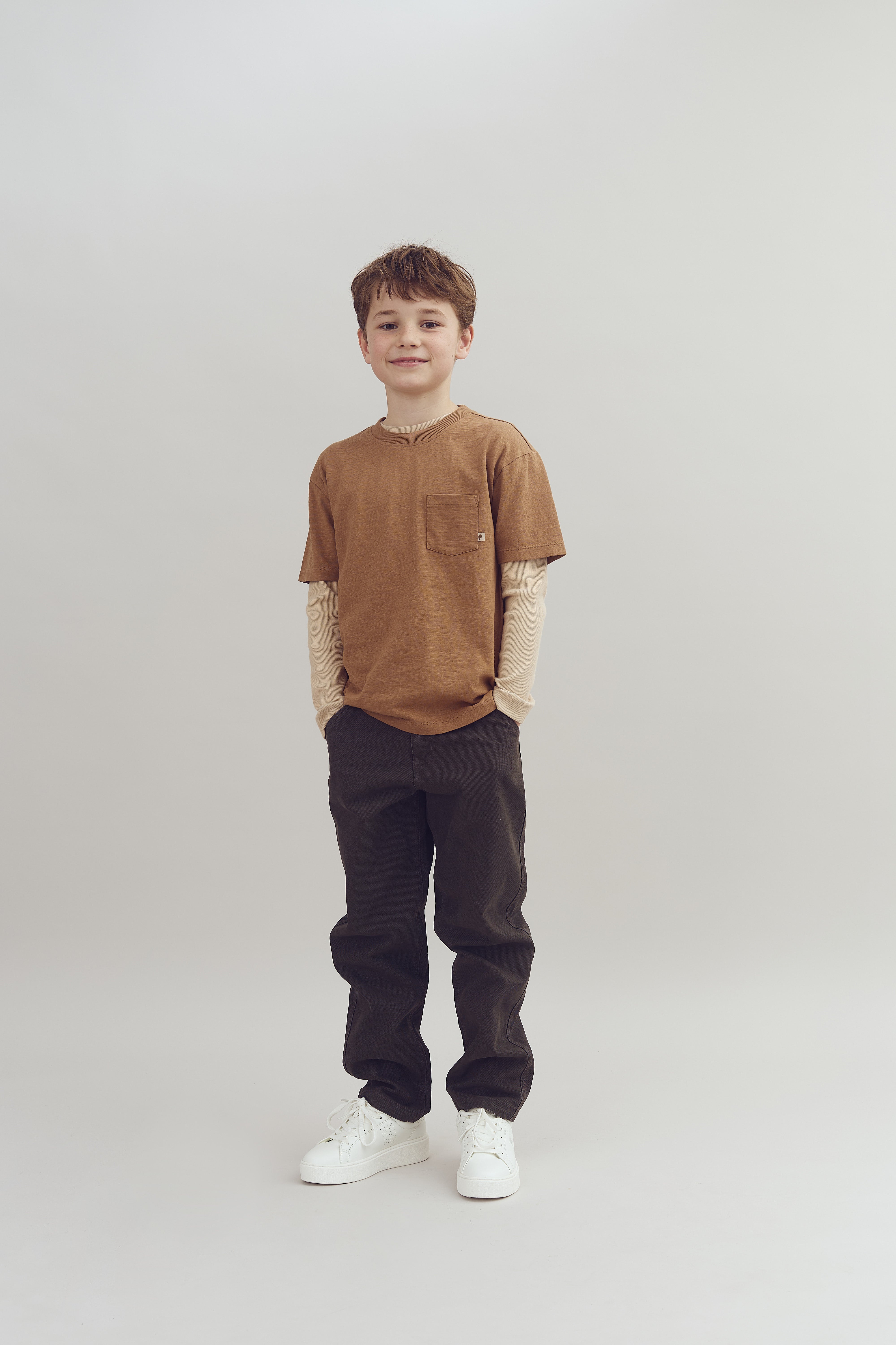 Slub-Jersey T-Shirt mit Tasche - Tween - French Beige | 100410 Emil