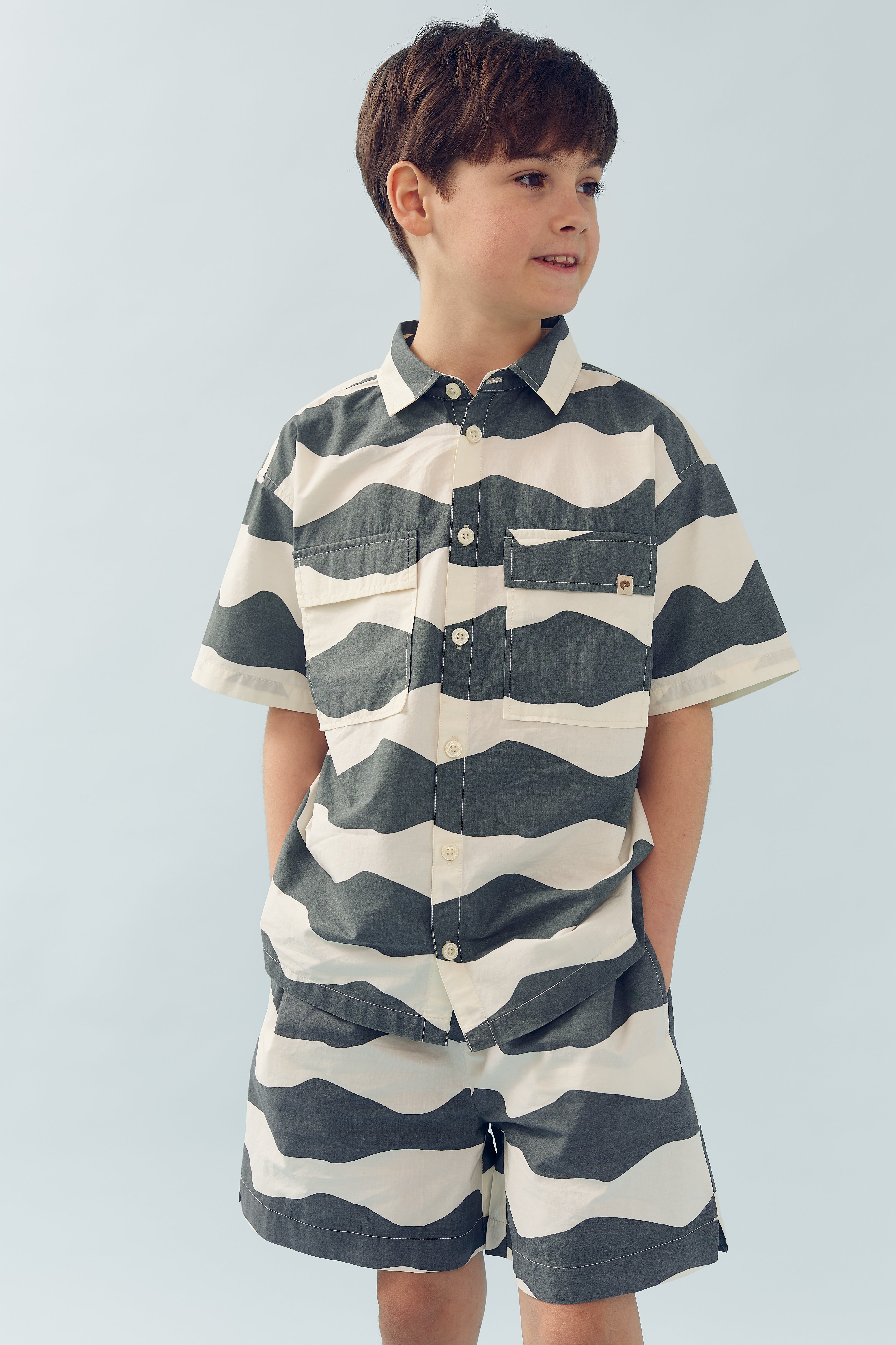 Popeline Wave Shorts - Tween - Petrol | 100402 Kean