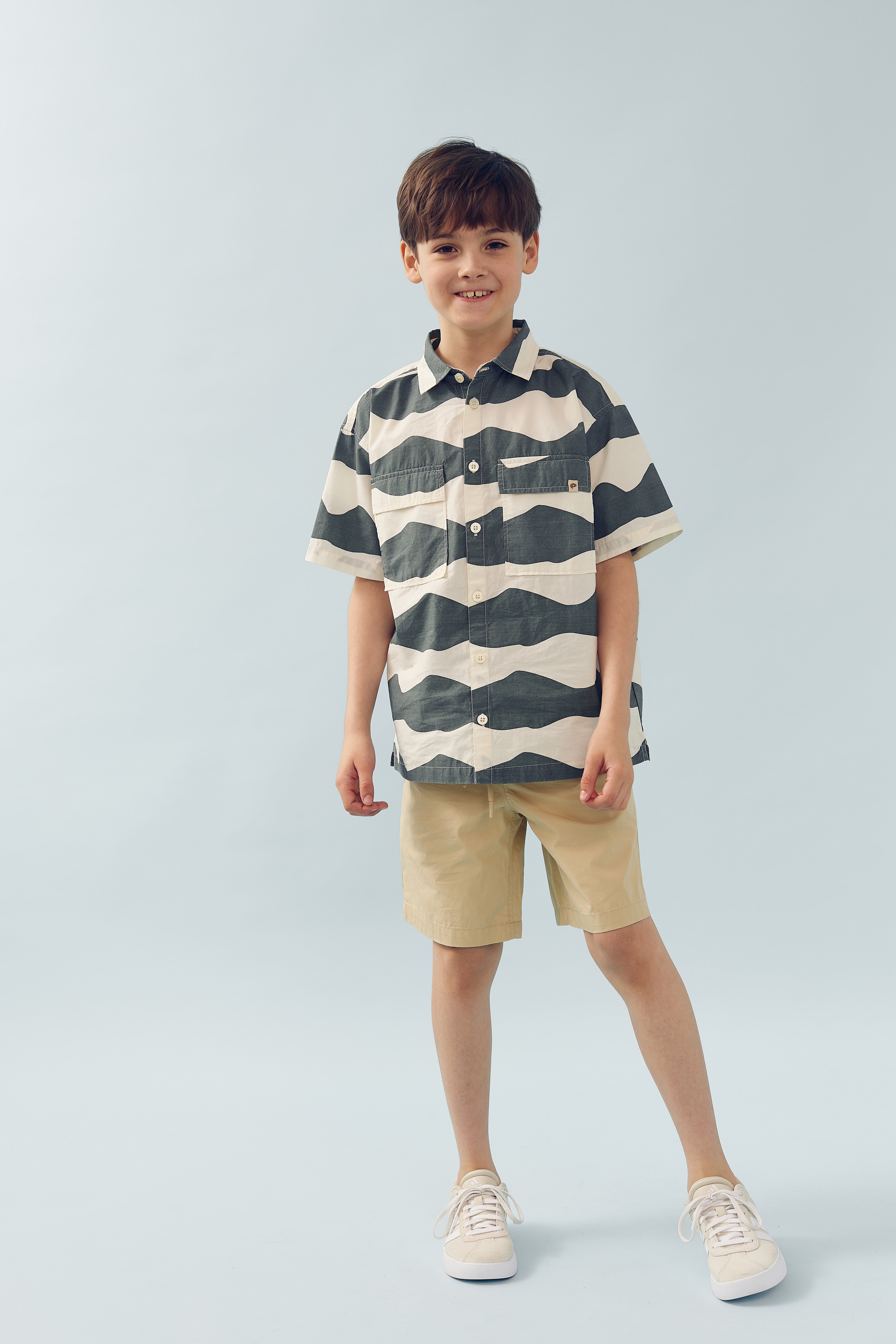 Popeline Wave Shirt - Tween - Petrol | 100404 Kean