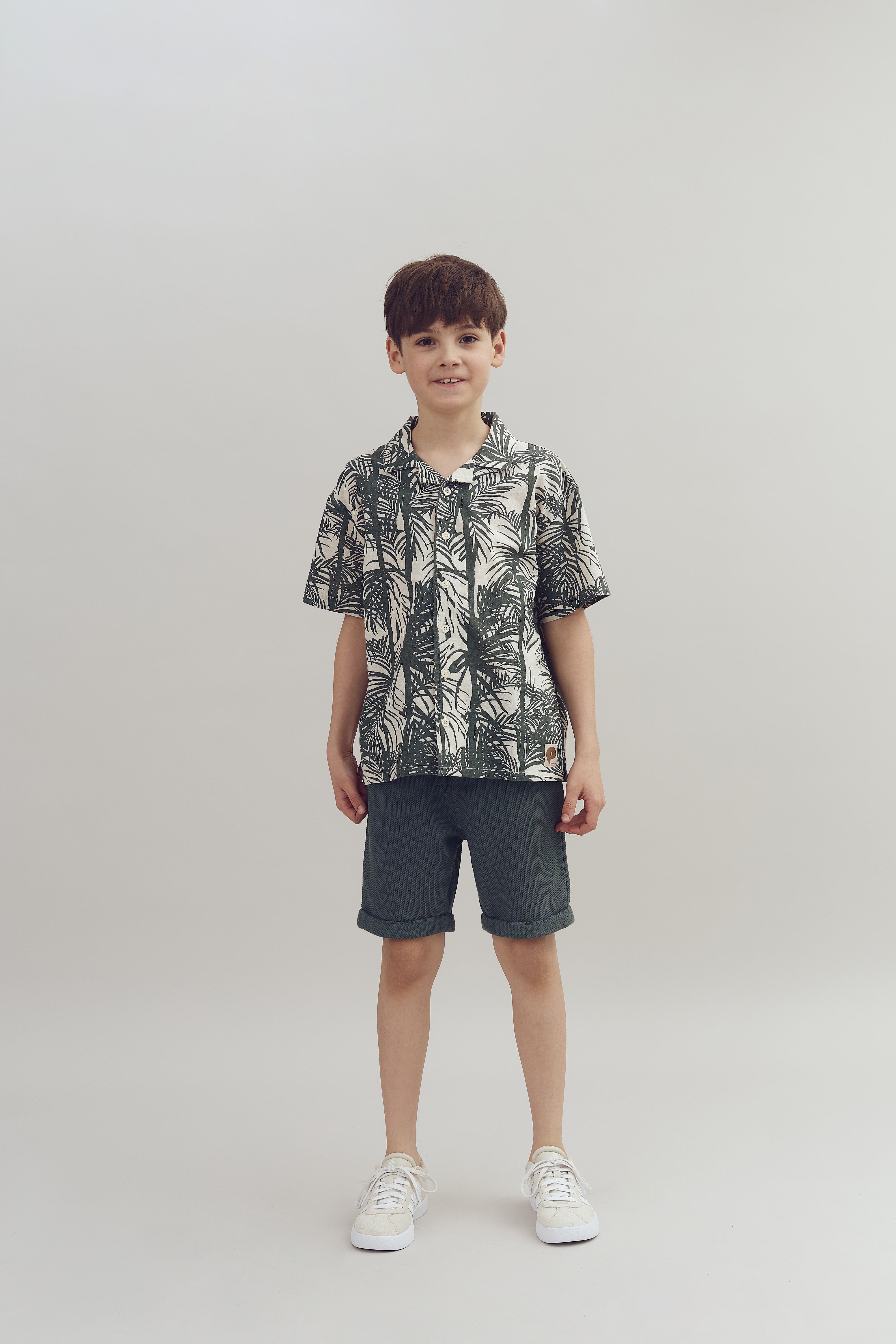 Leinen Tropenhemd - Tween - Petrol | 100400 Mateo