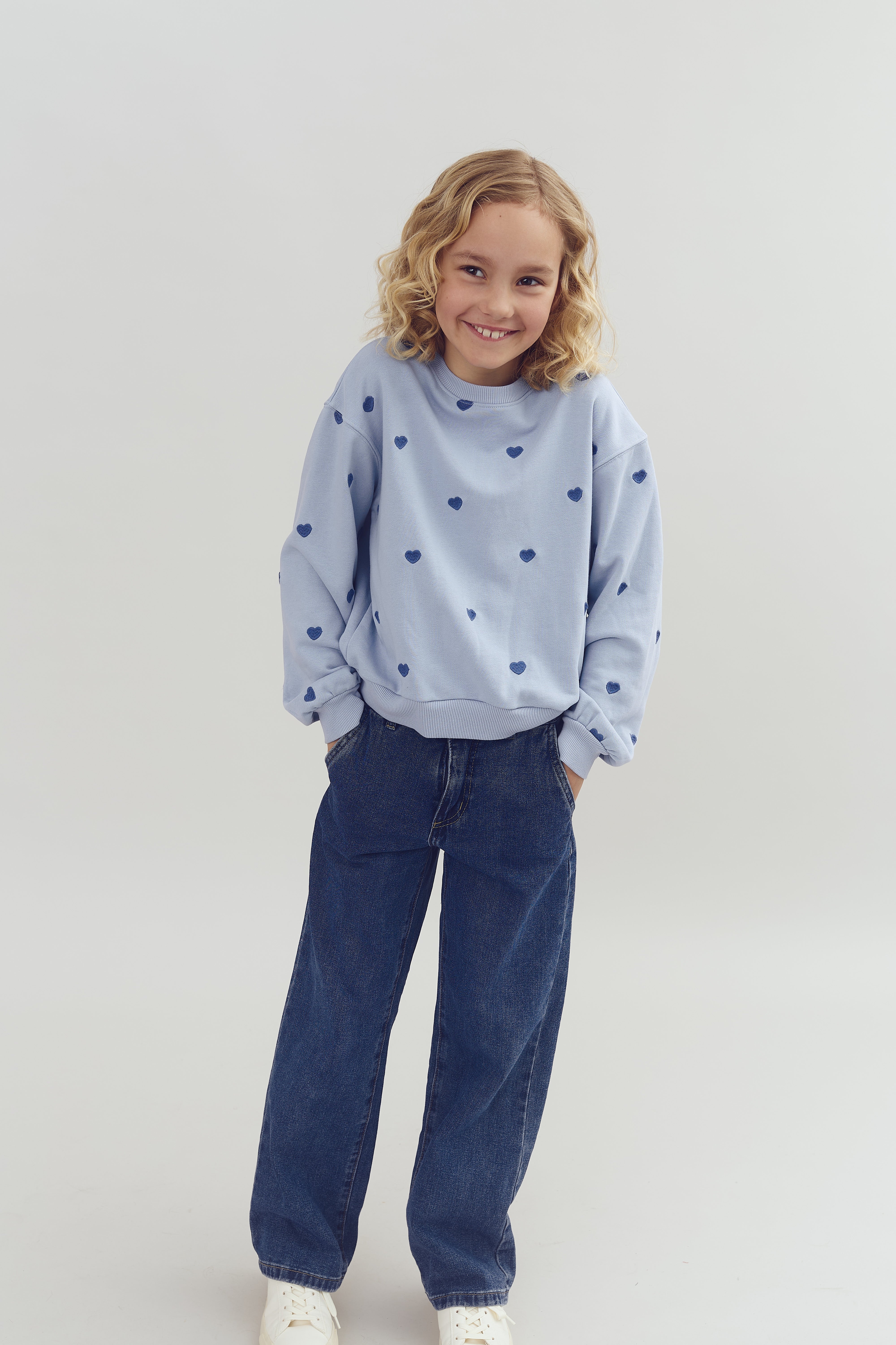 Sweatshirt mit Stickerei - Tween - Blue | 100414 Liva