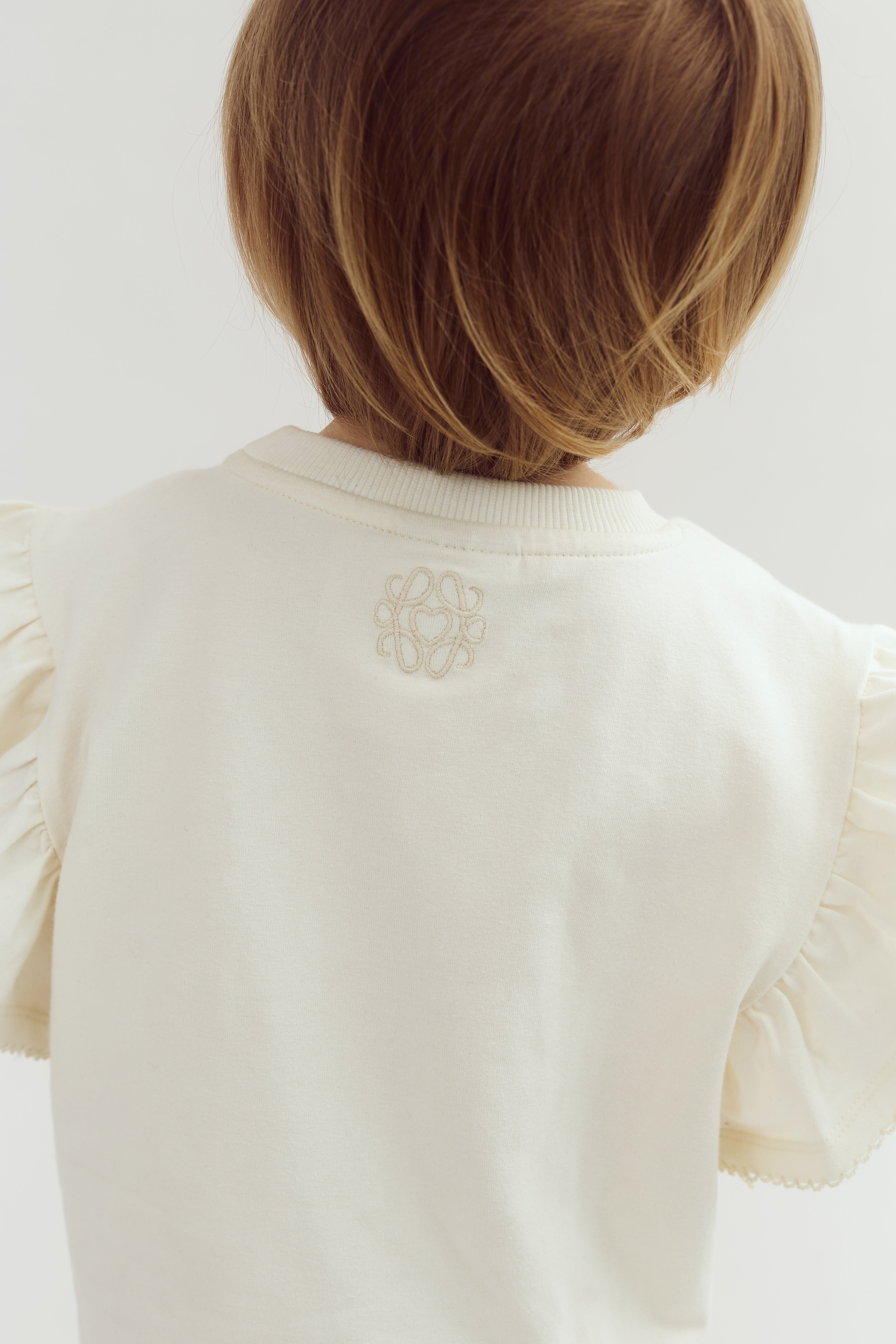 Rüschenshirt mit Picot-Stich - Off White | 100254 Vilde
