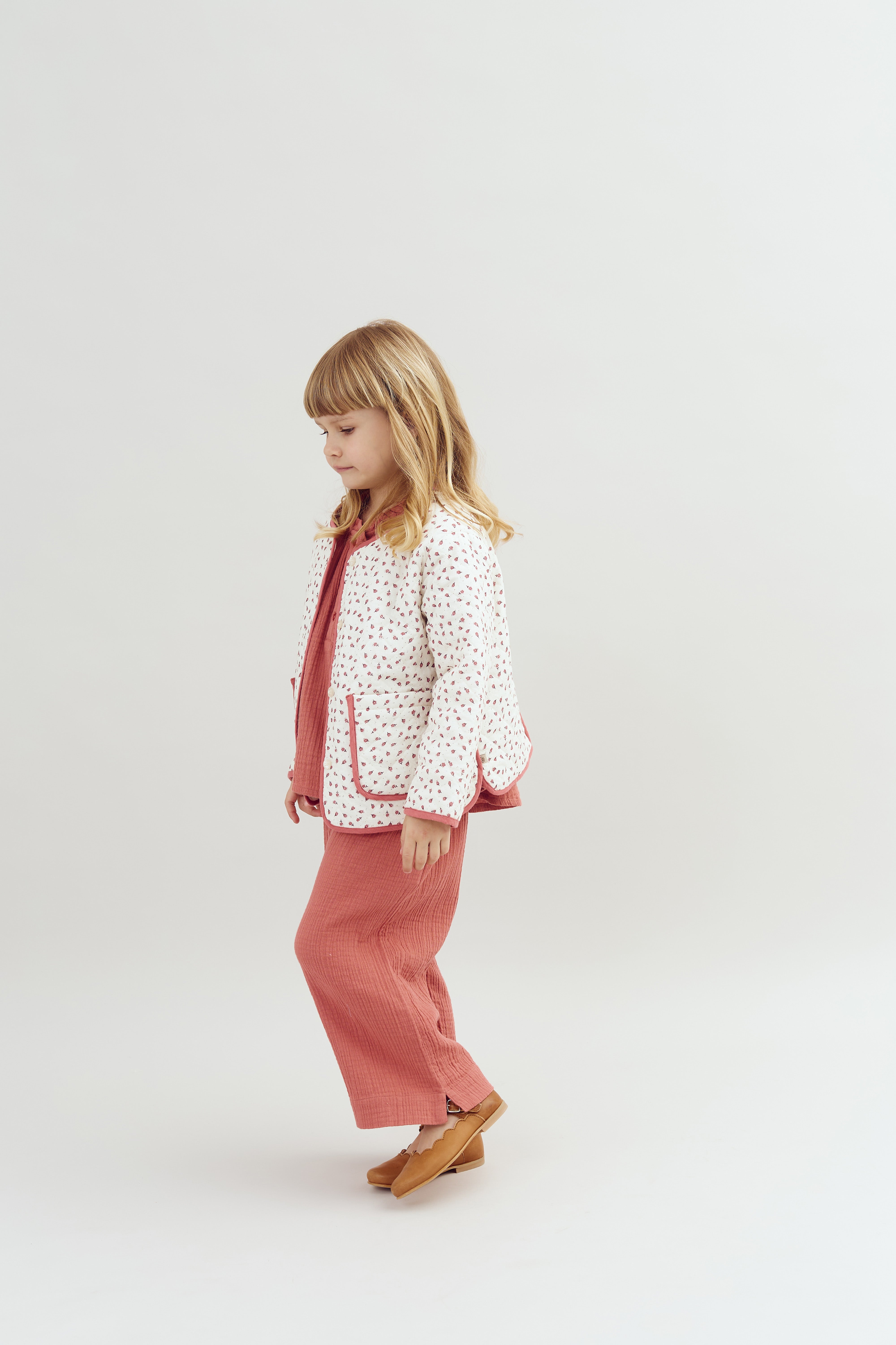 Musselin verkürtzte Hose - Blush | 100290 Ella
