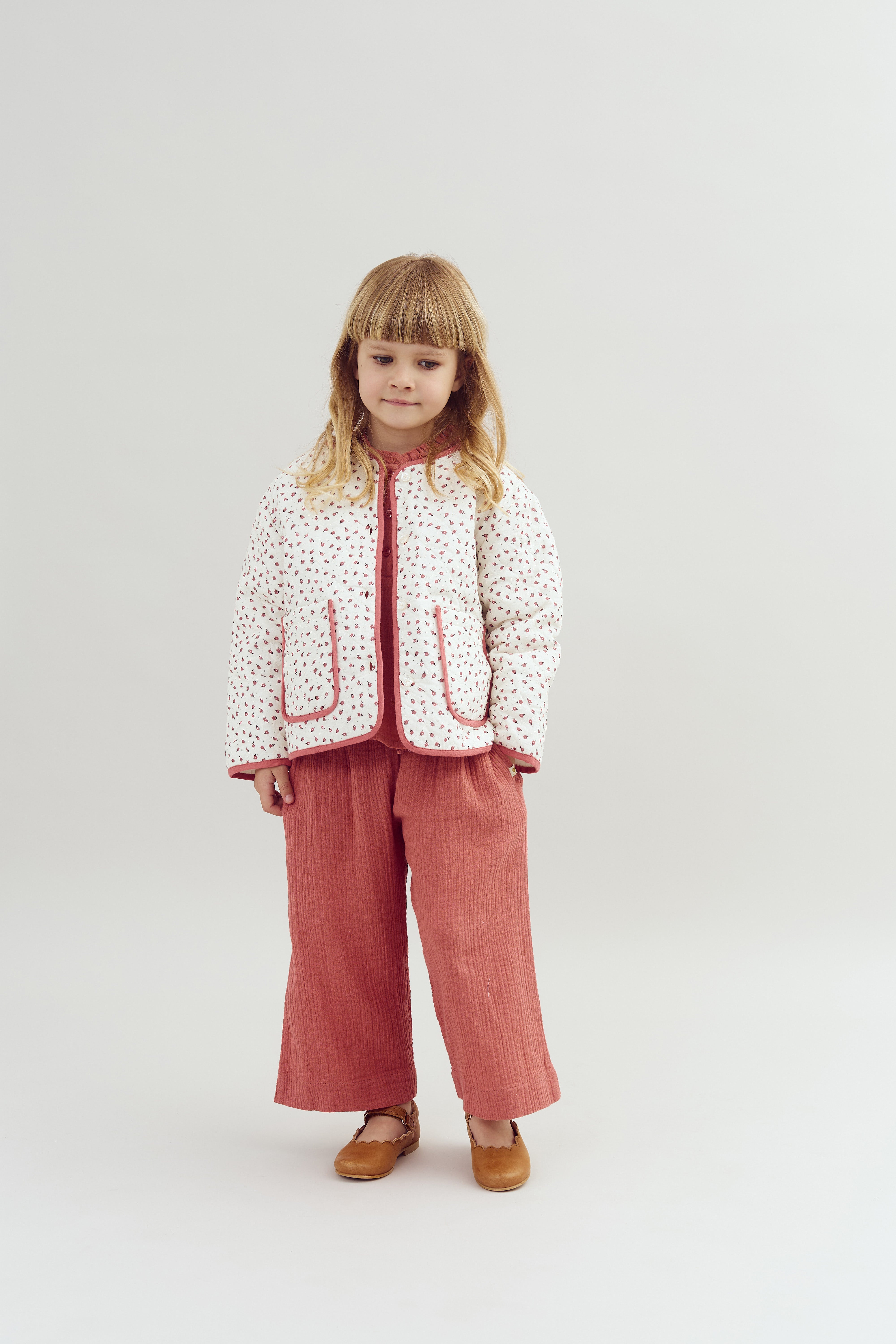 Musselin verkürtzte Hose - Blush | 100290 Ella