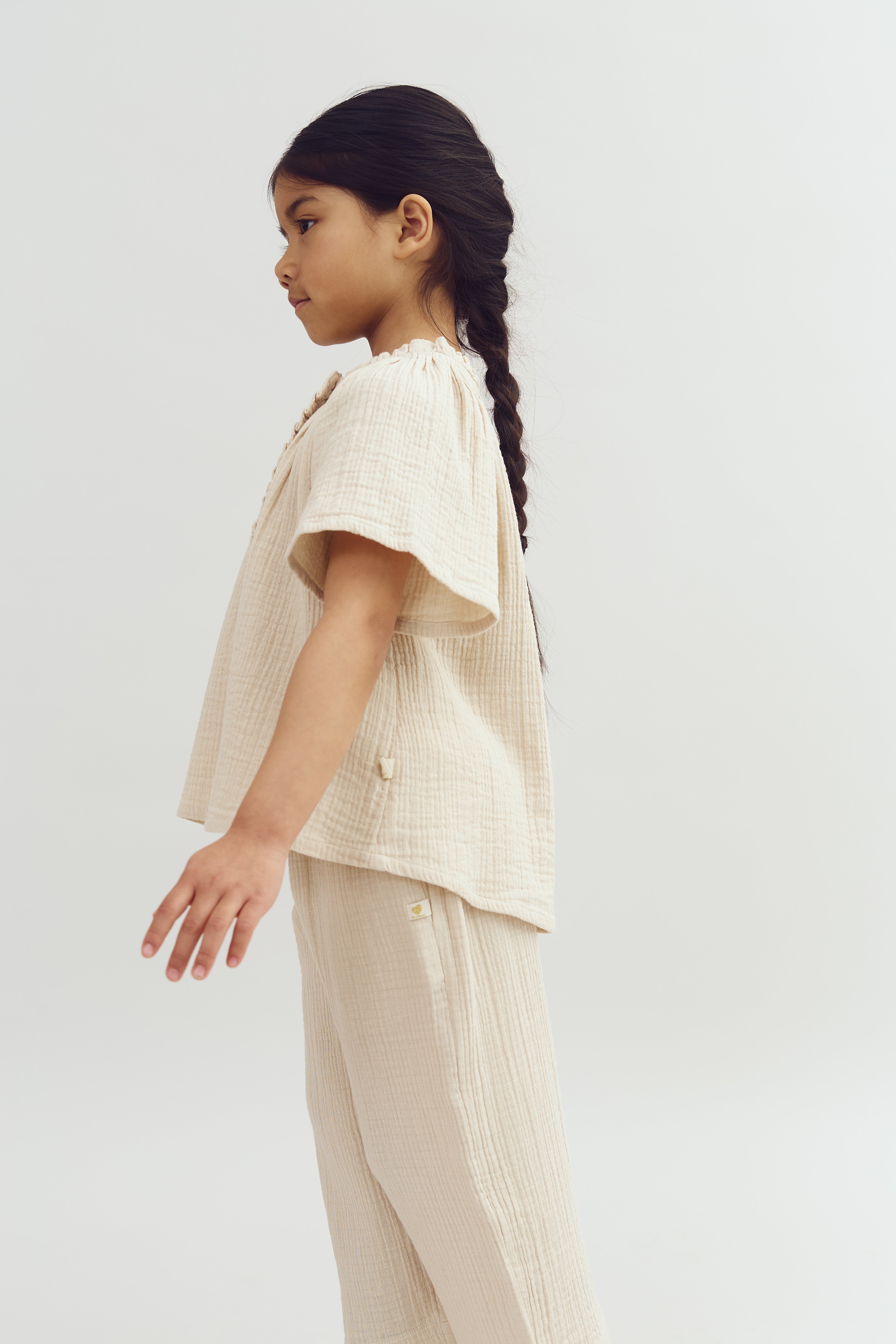 Verkürzte Musselinhose - Light Beige | 100241 Ella