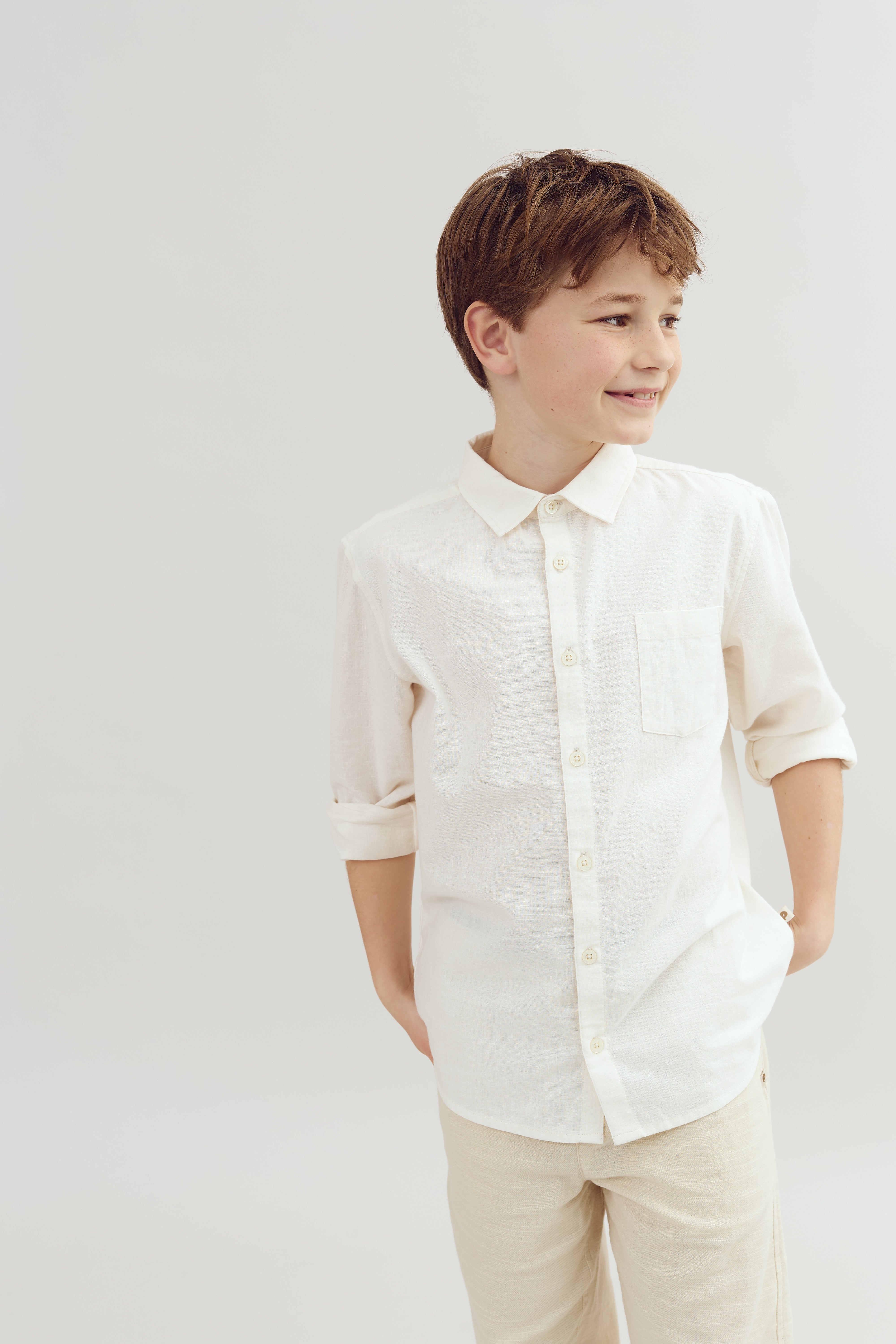 Leinenhemd - Tween - Off white | 100170 Pelle