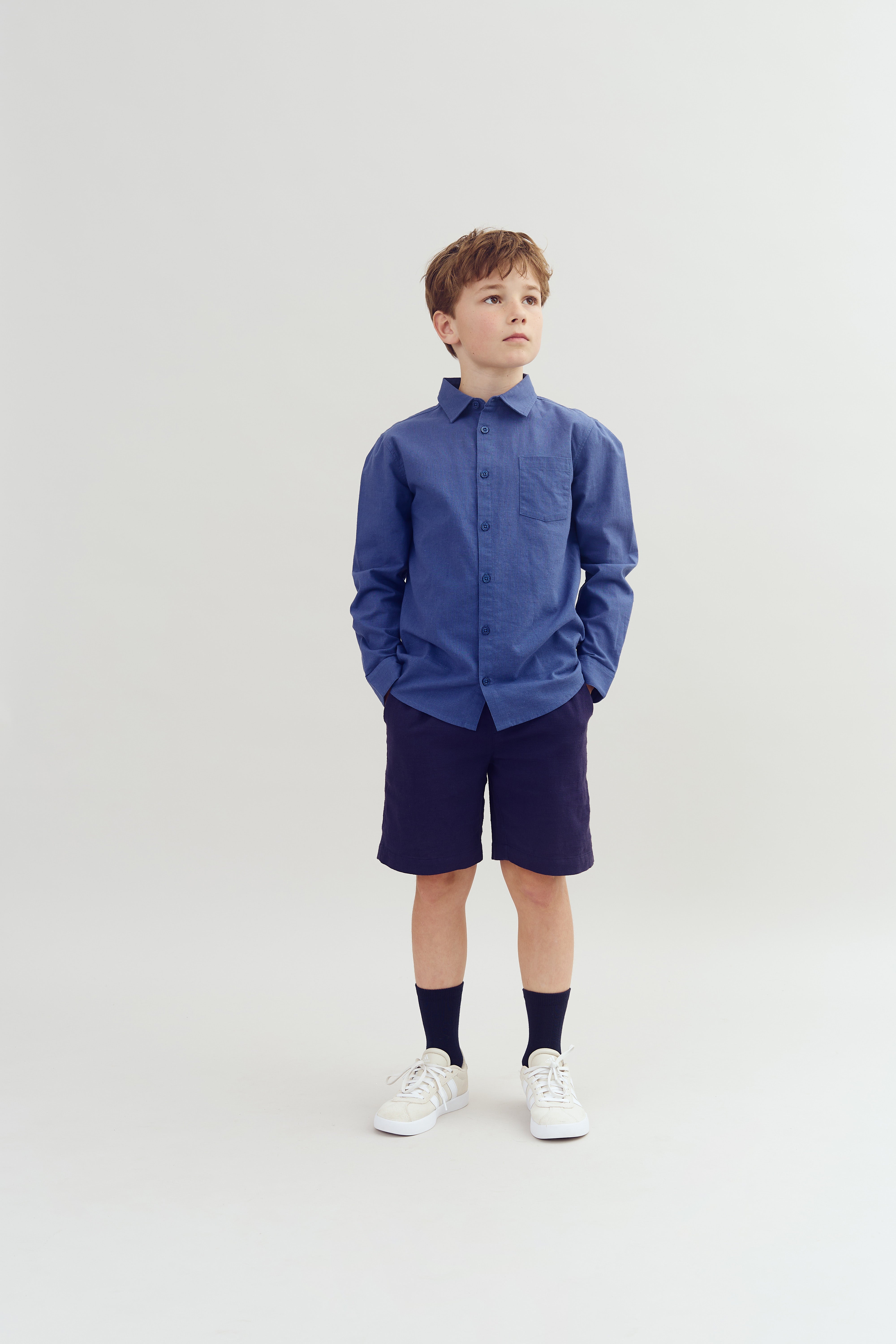 Leinenhemd - Tween - Dusty Cobalt | 100171 Pelle