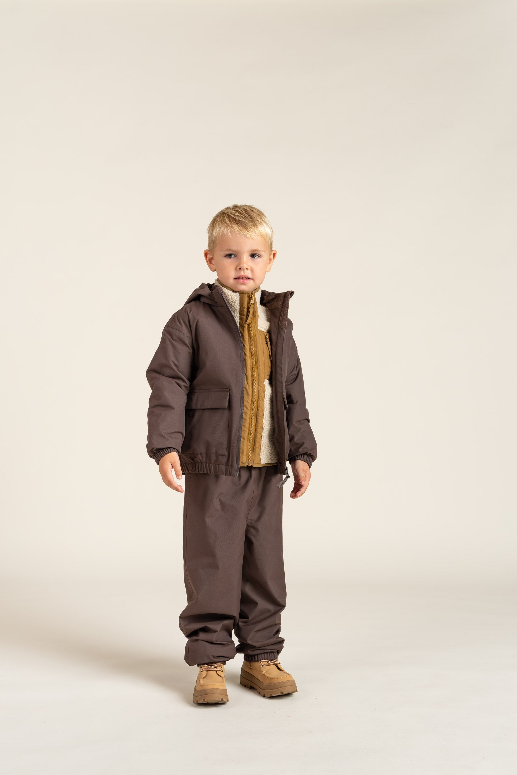 Shell Jacke mit Path-Tasche - Kids - Chocolate | 100499 Luke