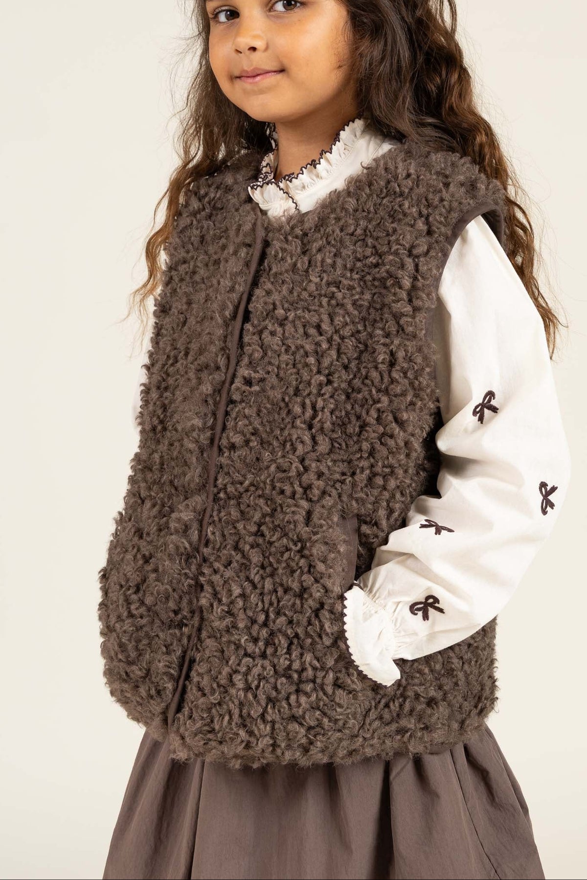 Kunstpelz-Weste - Tween - Chocolate | 100553 Ellie