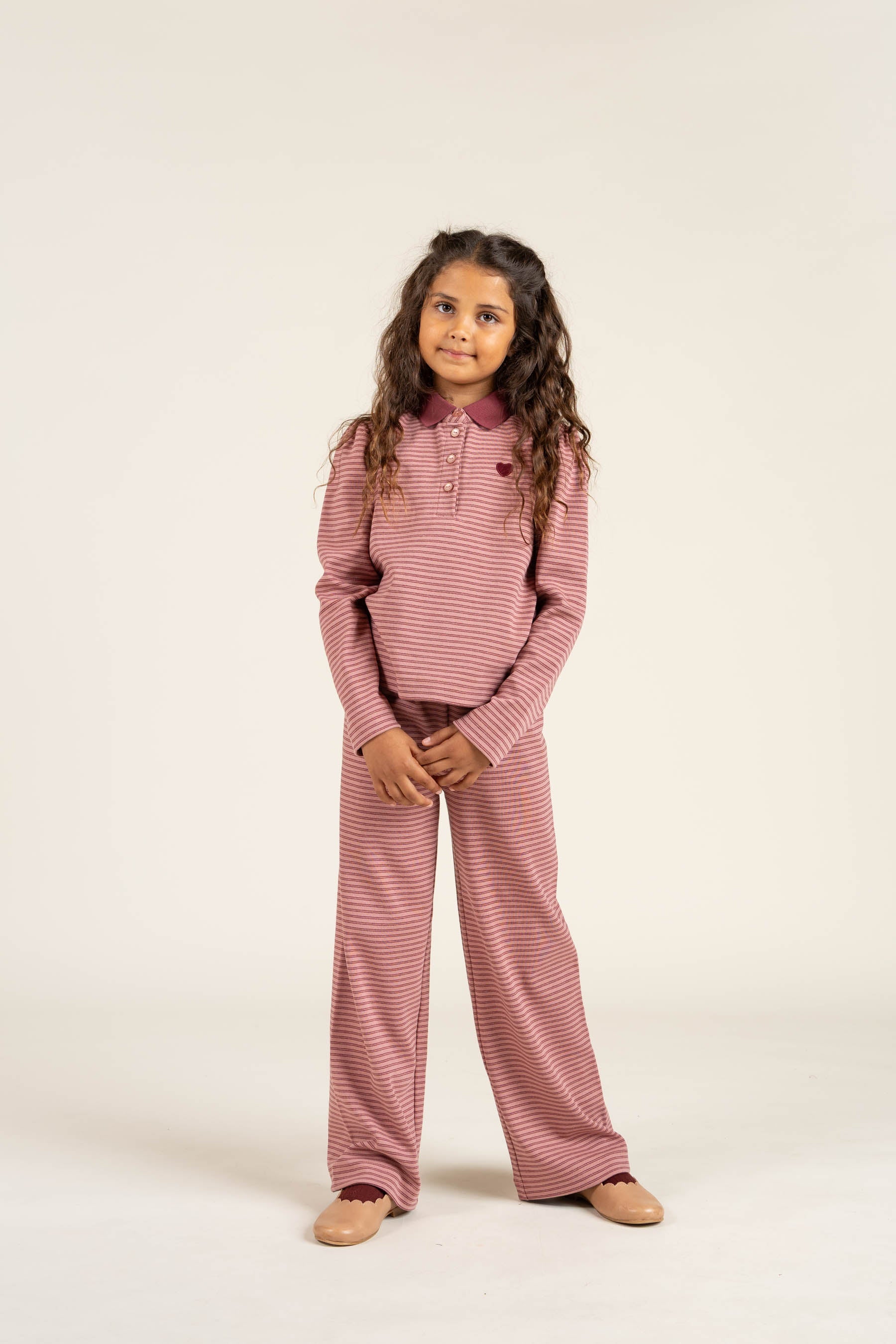 Gestreifte Jersey-Hose - Tween - Rose Stripe | 100648 Elise