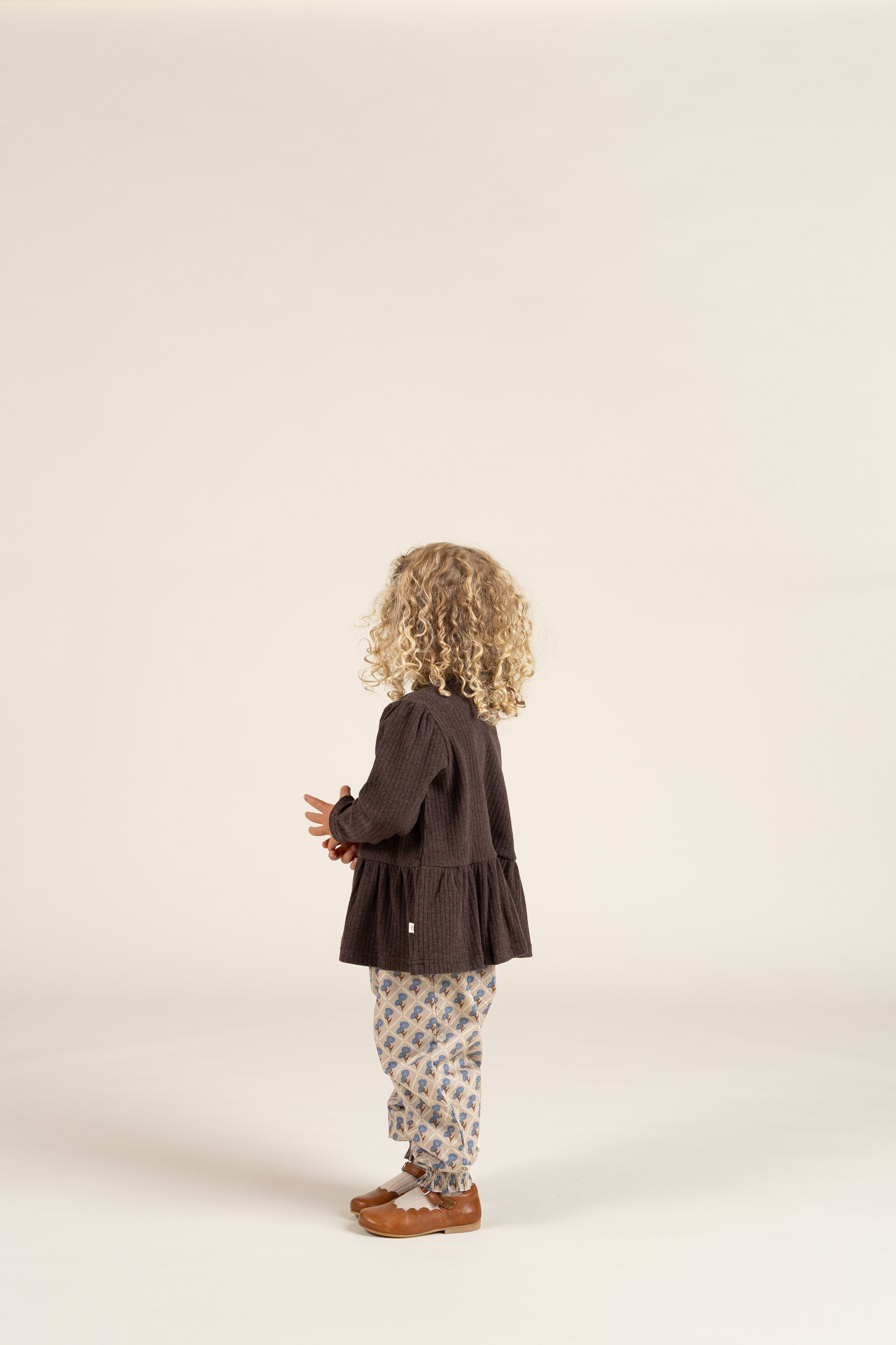 Bedruckte Popeline-Hose aus Baumwolle - Kids - Caffe Latte w. Blue | 100724 Amine