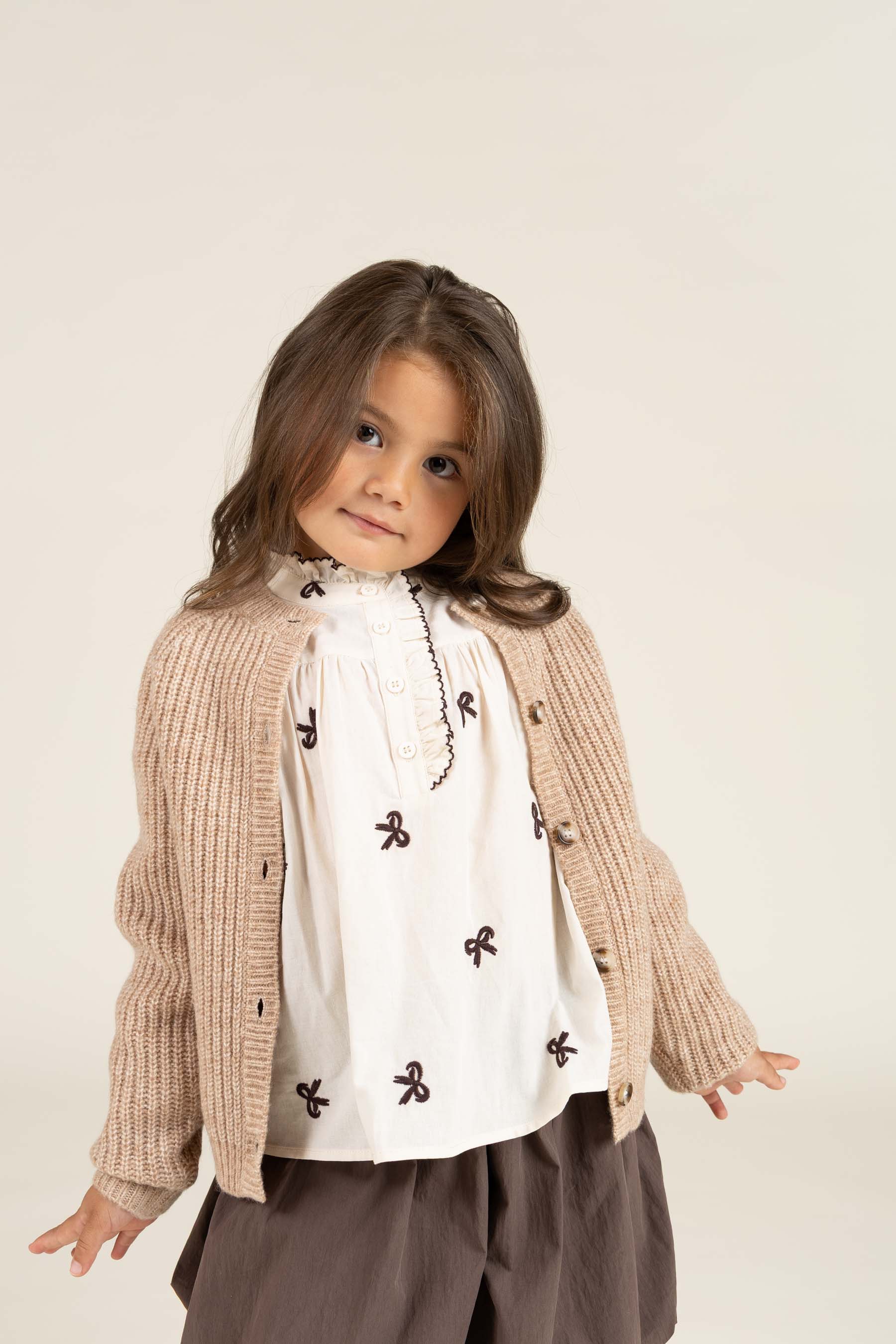 Popeline-Bluse mit Stickerei - Kids - Off White | 100673 Adison