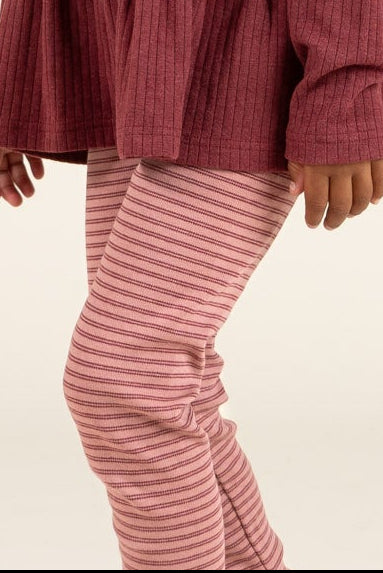 Gestreifte Jersey-Leggings - Kids - Rose Stripe | 100654 Elise