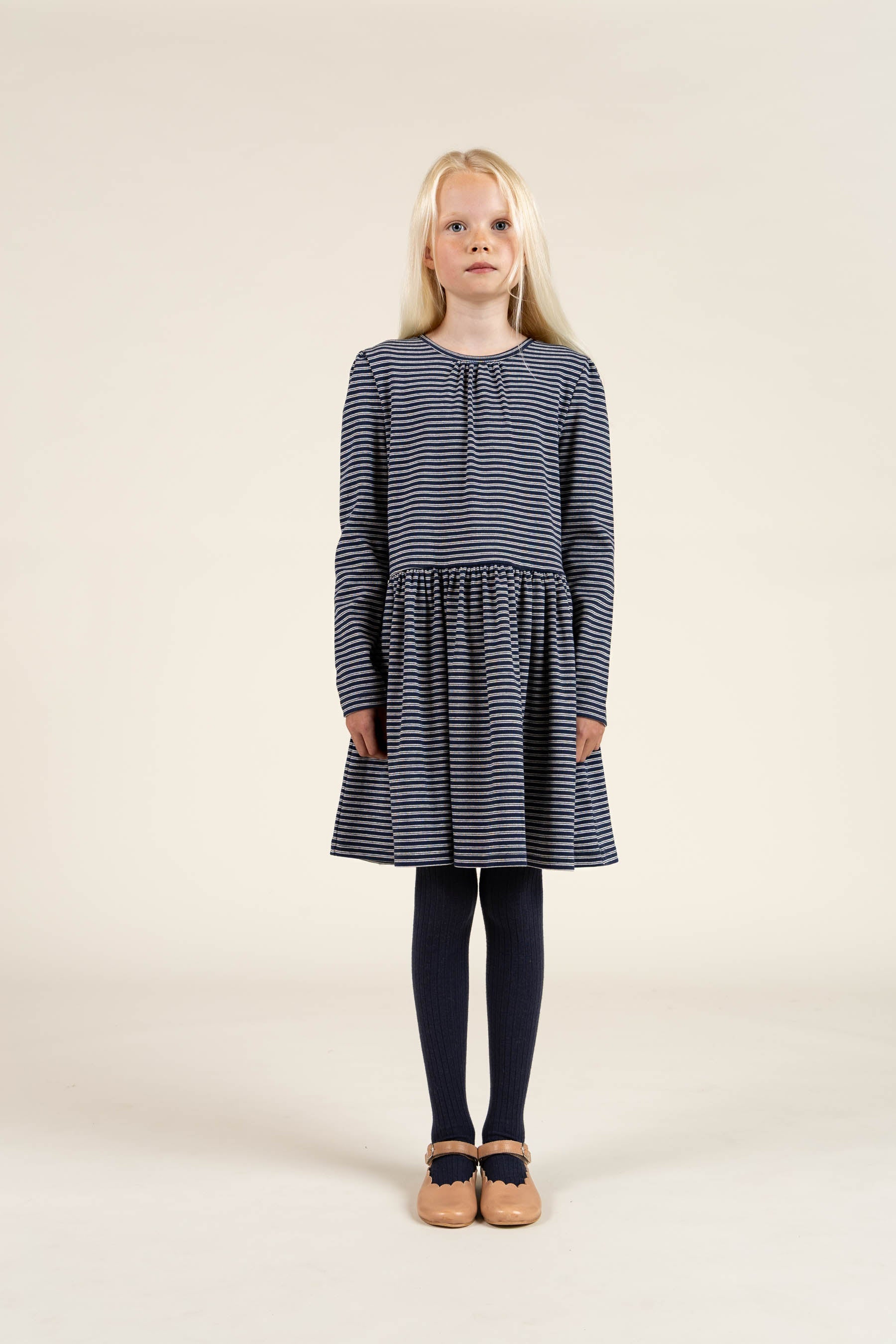 Gestreiftes Jersey-Kleid - Tween - Navy Stripe | 100653 Elise